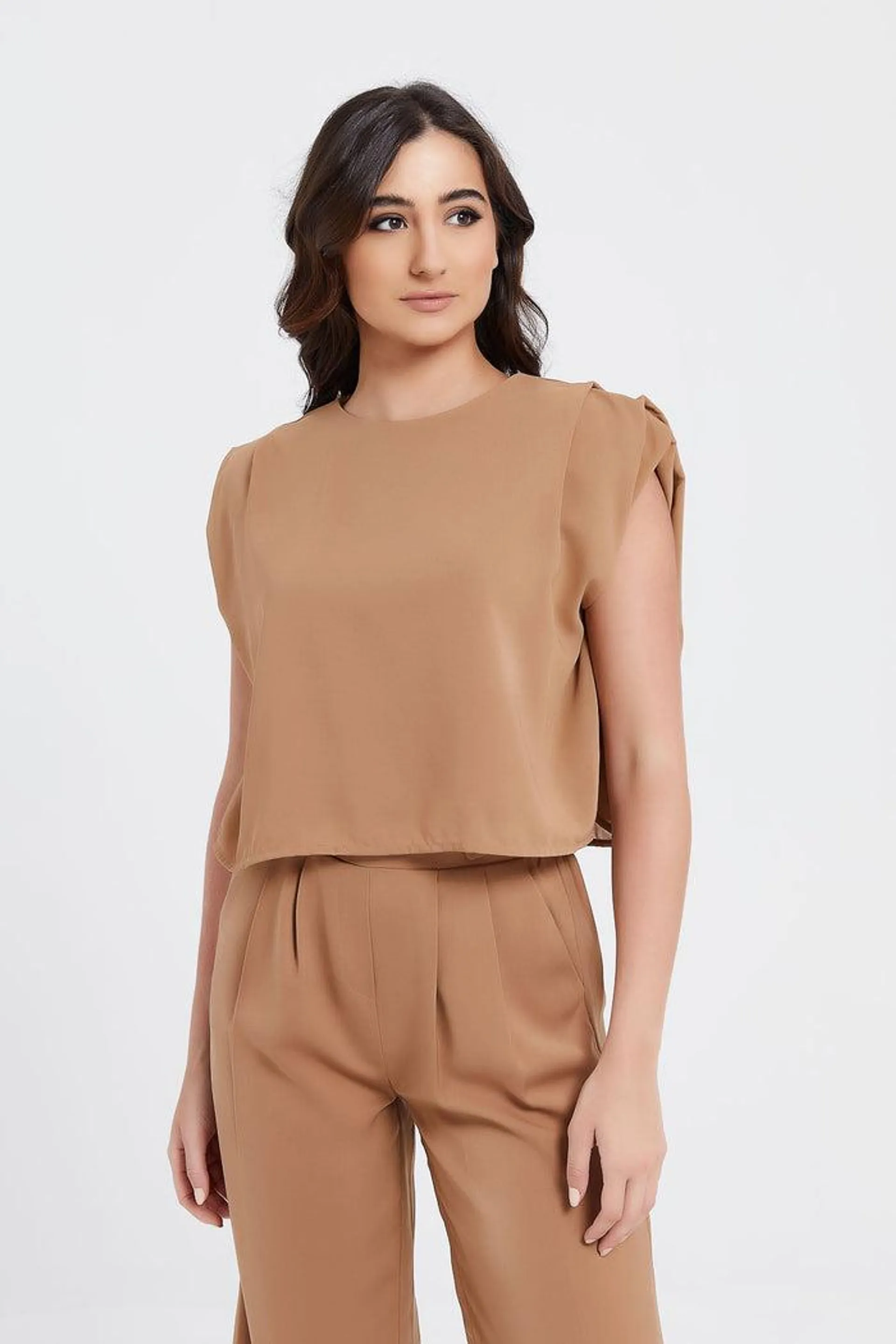 Women Beige Padded Top