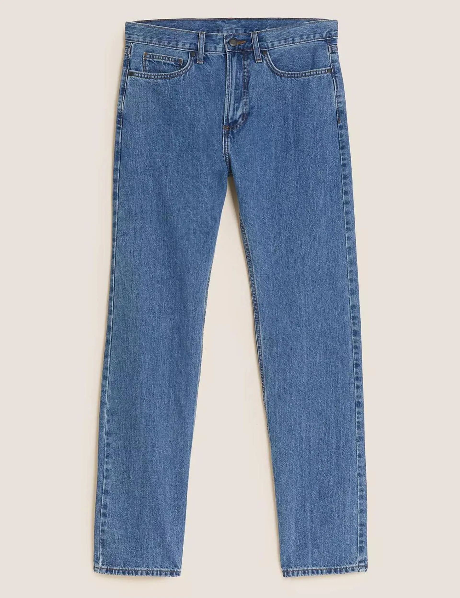 Straight Fit Pure Cotton Jeans