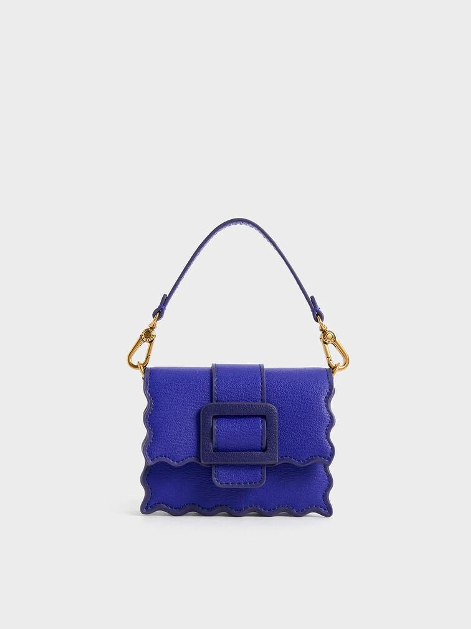 Waverly Scallop-Trim Mini Bag - Cobalt