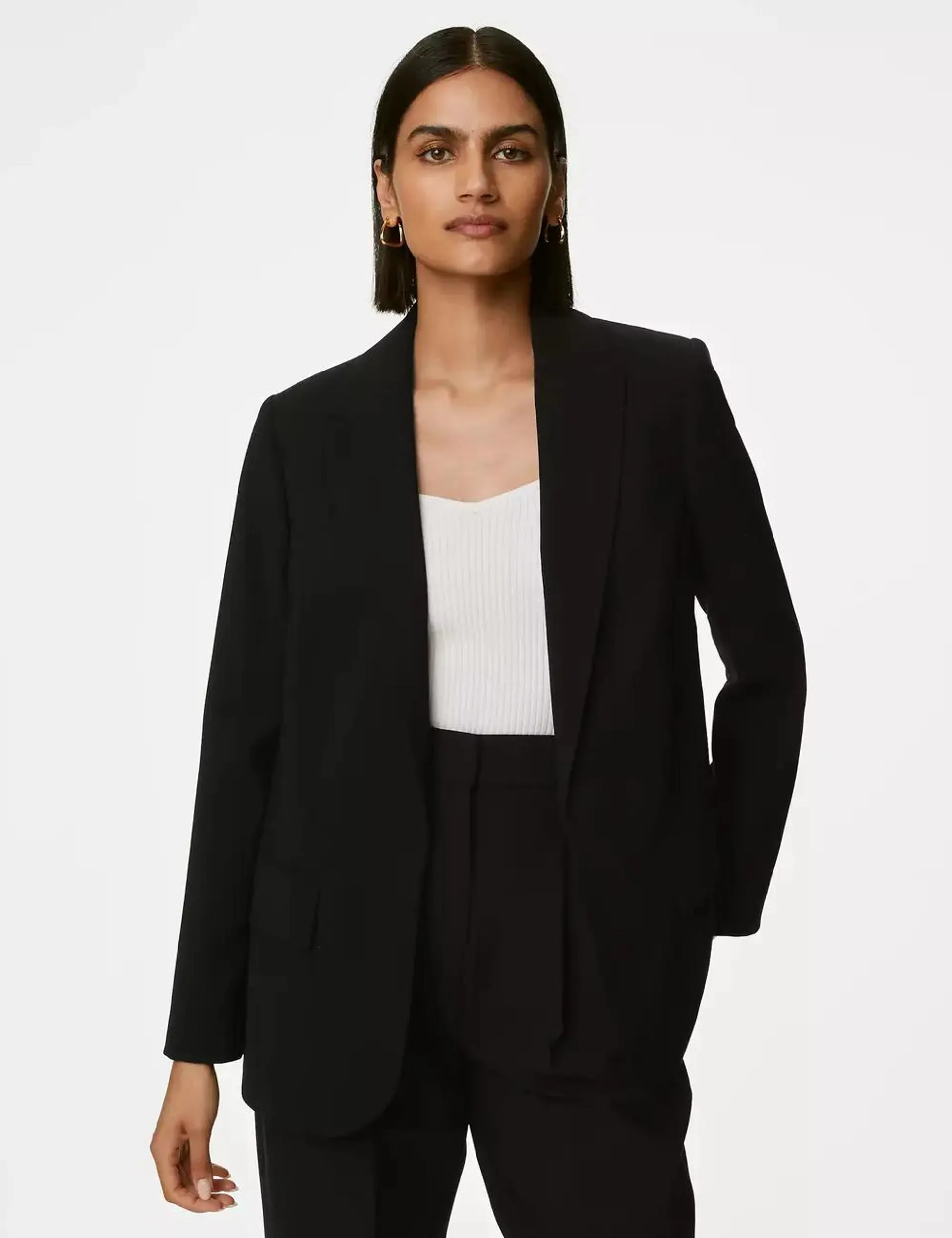 Crepe Relaxed Single Breasted Blazer