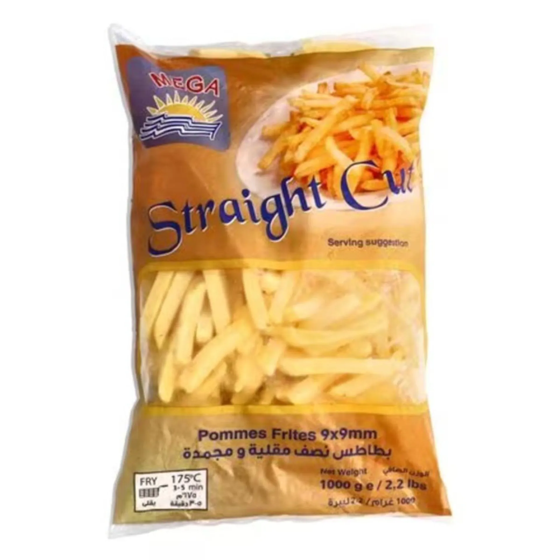 Mega Frozen Straight Cut French Fries 1 Kg