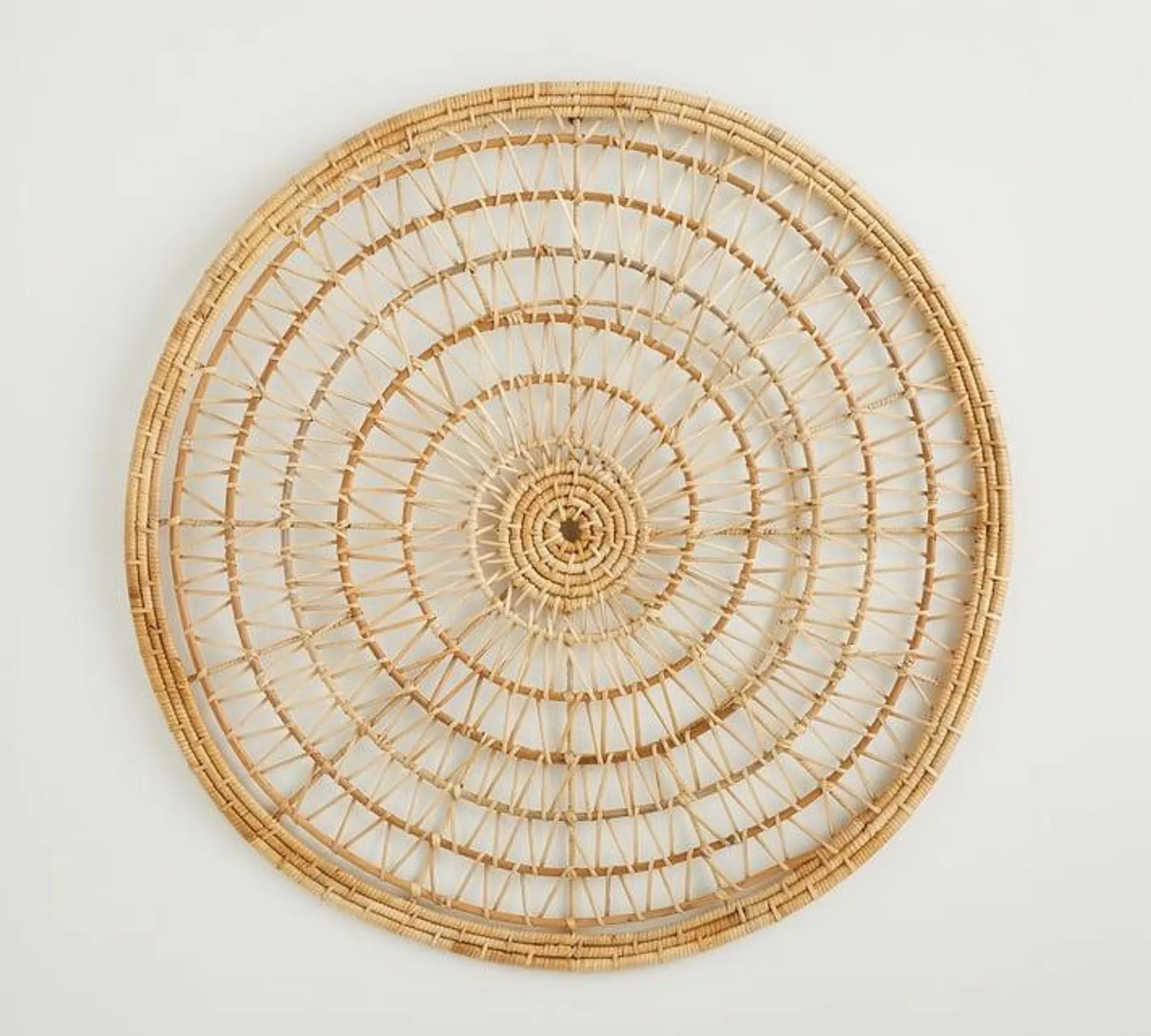 Open Weave Handwoven Wicker Basket Wall Art