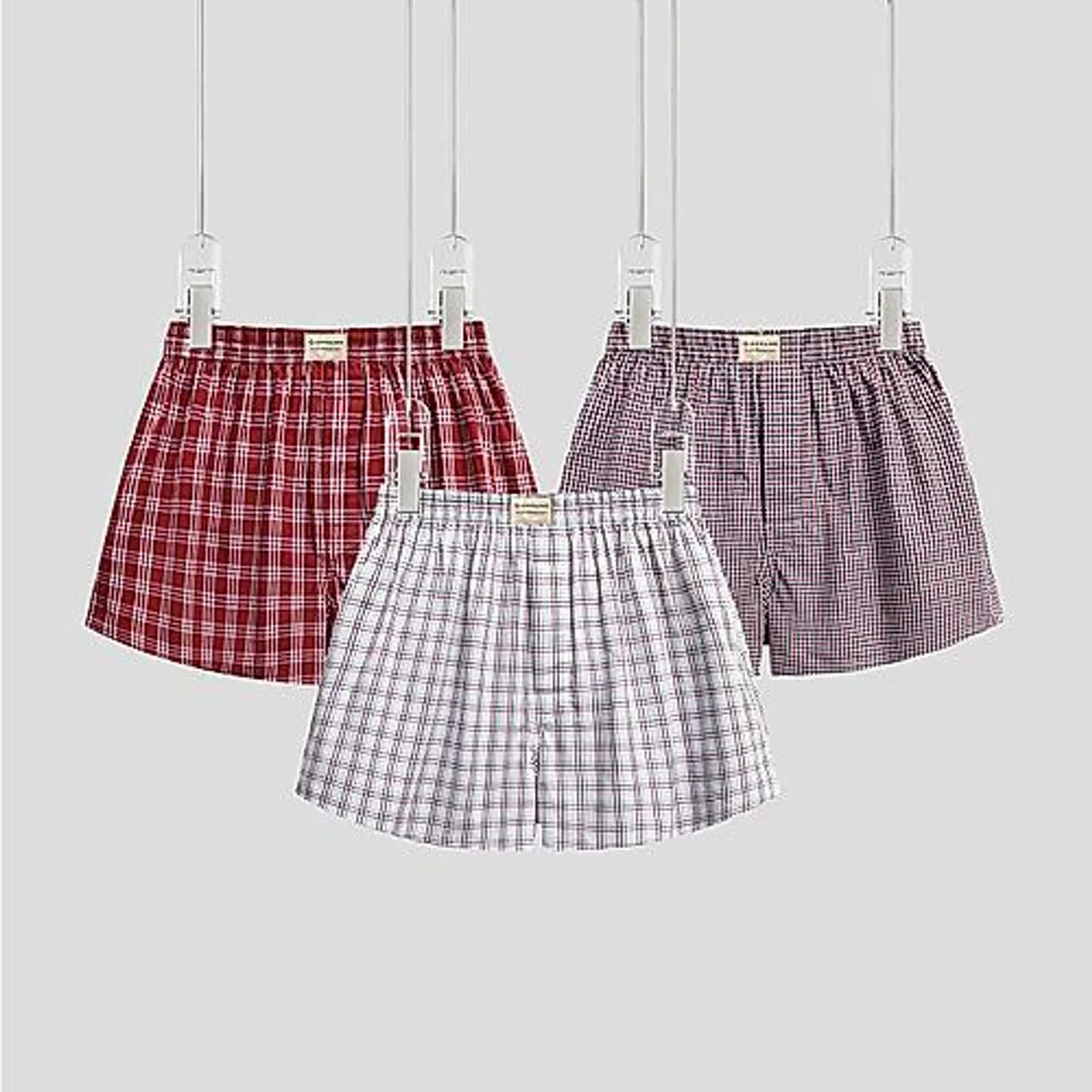 Men's Cotton Contrast Color Boxers (3pcs/pack)