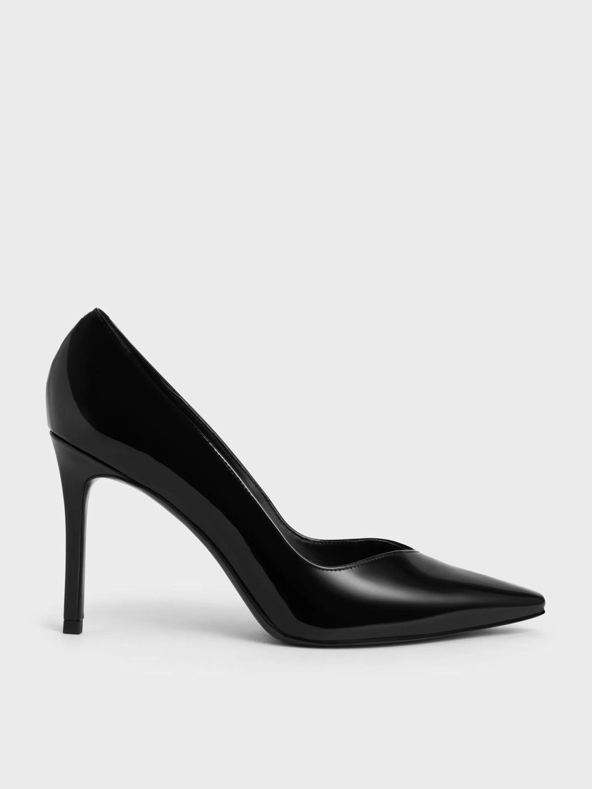 Patent Tapered Square-Toe Pumps - Black