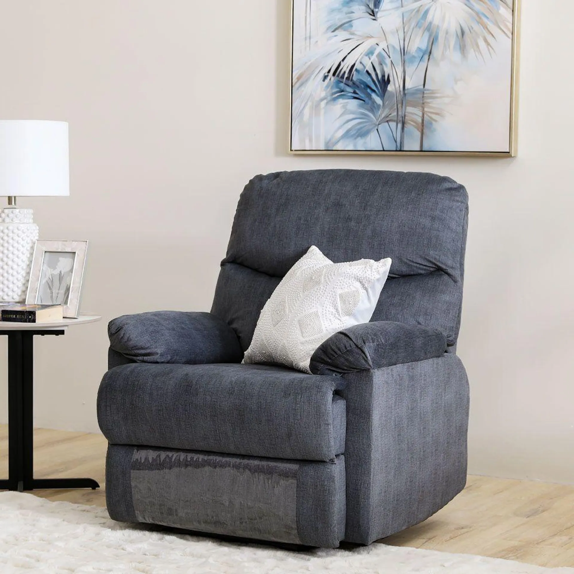 Baltimore 1 Seater Fabric Motion Recliner - Navy