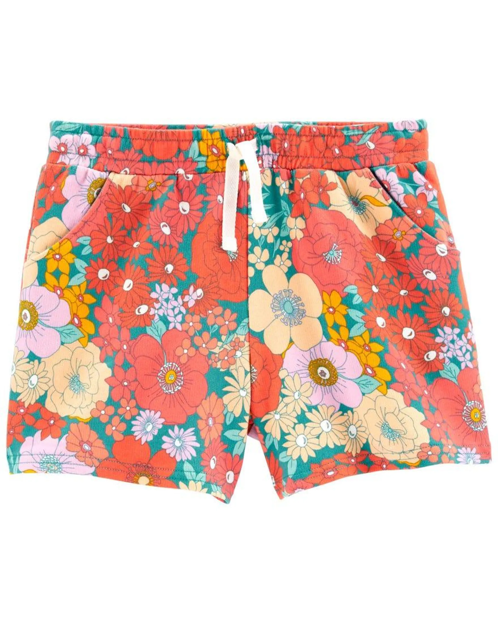 Floral Pull-On French Terry Shorts