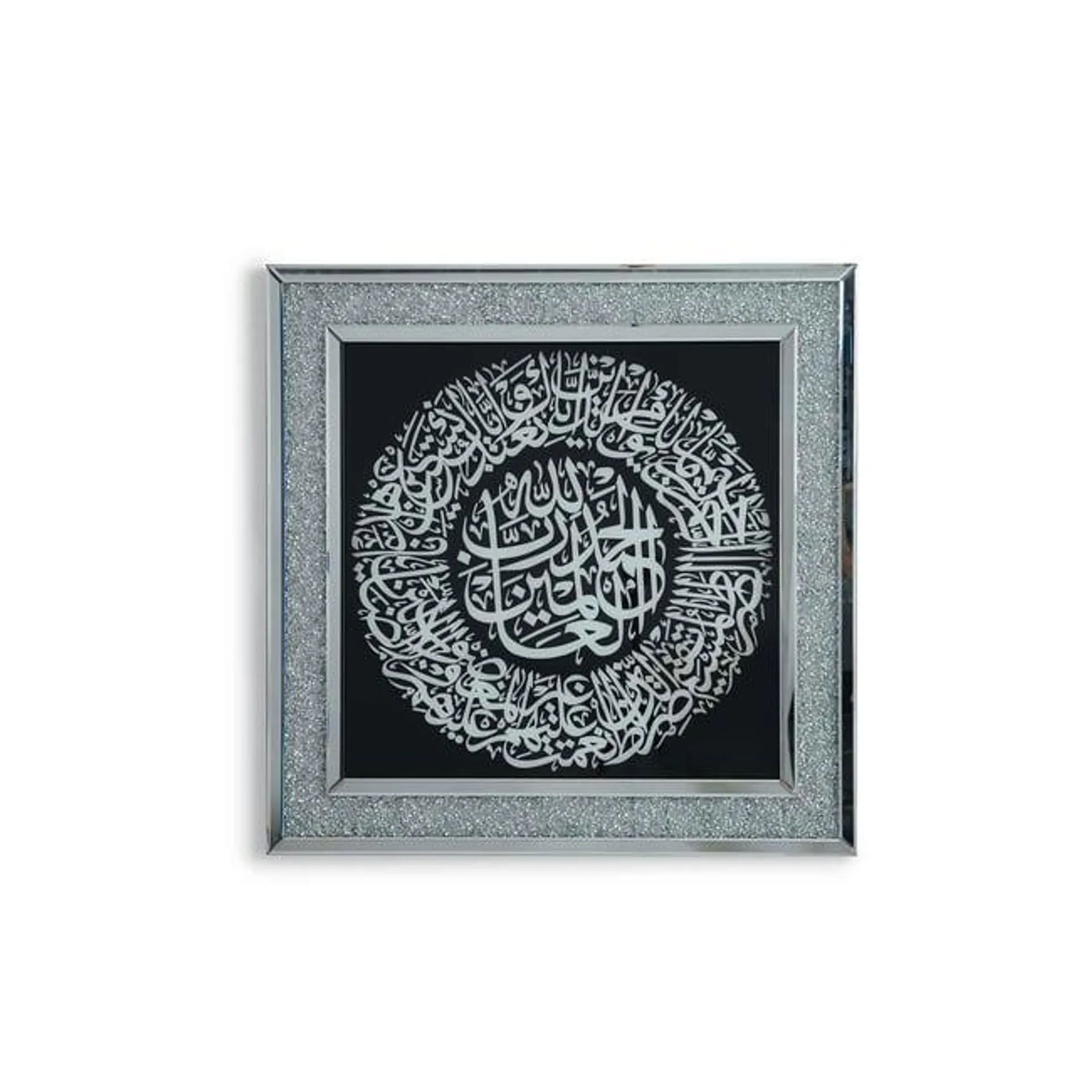 hanele calligraphy wall art 100x100x3cm - black/silver