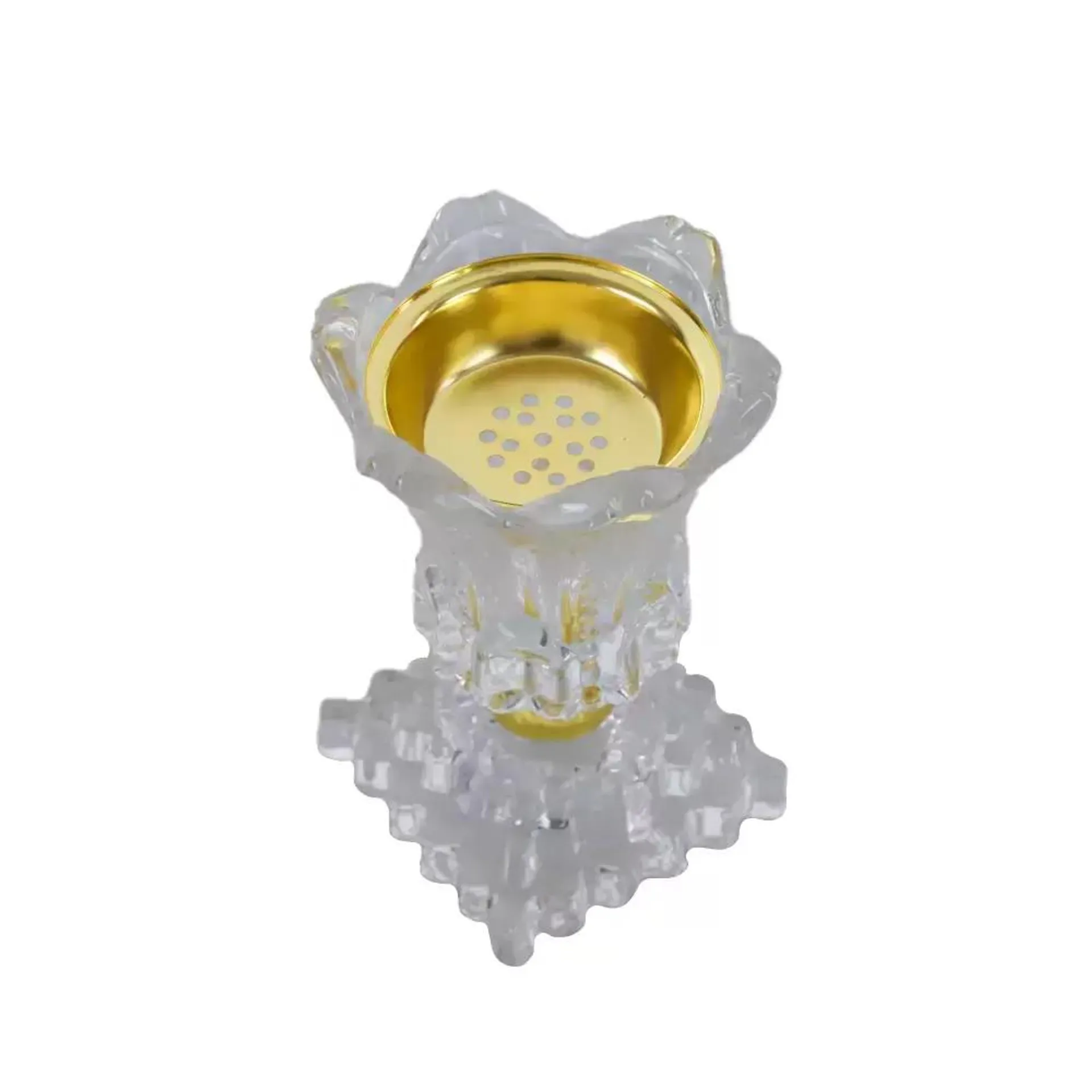 Artificial Glass Diamond Floral Incense Burner Holder Aromatherapy Ornament