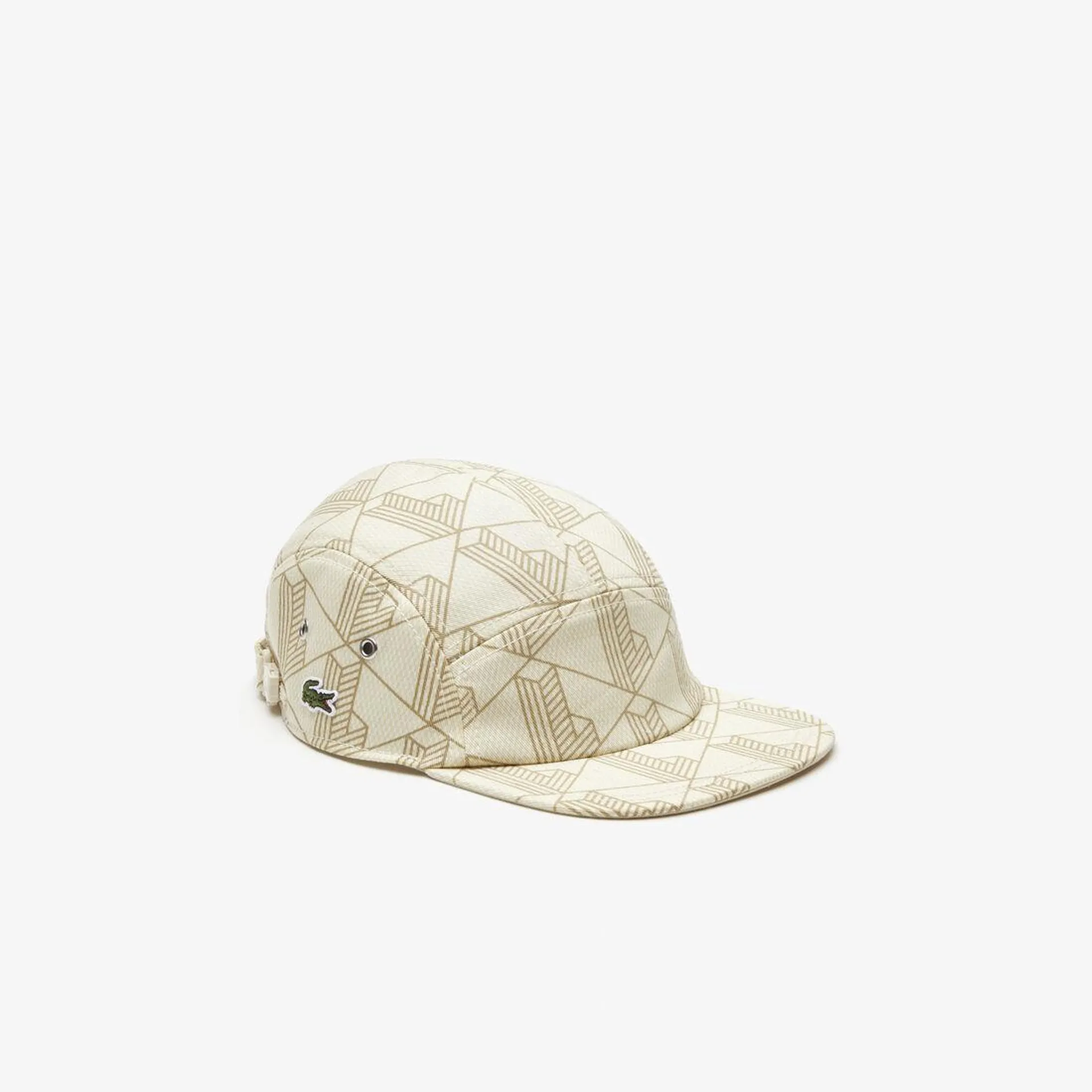 Unisex Lacoste Monogram Print Cotton Twill Cap