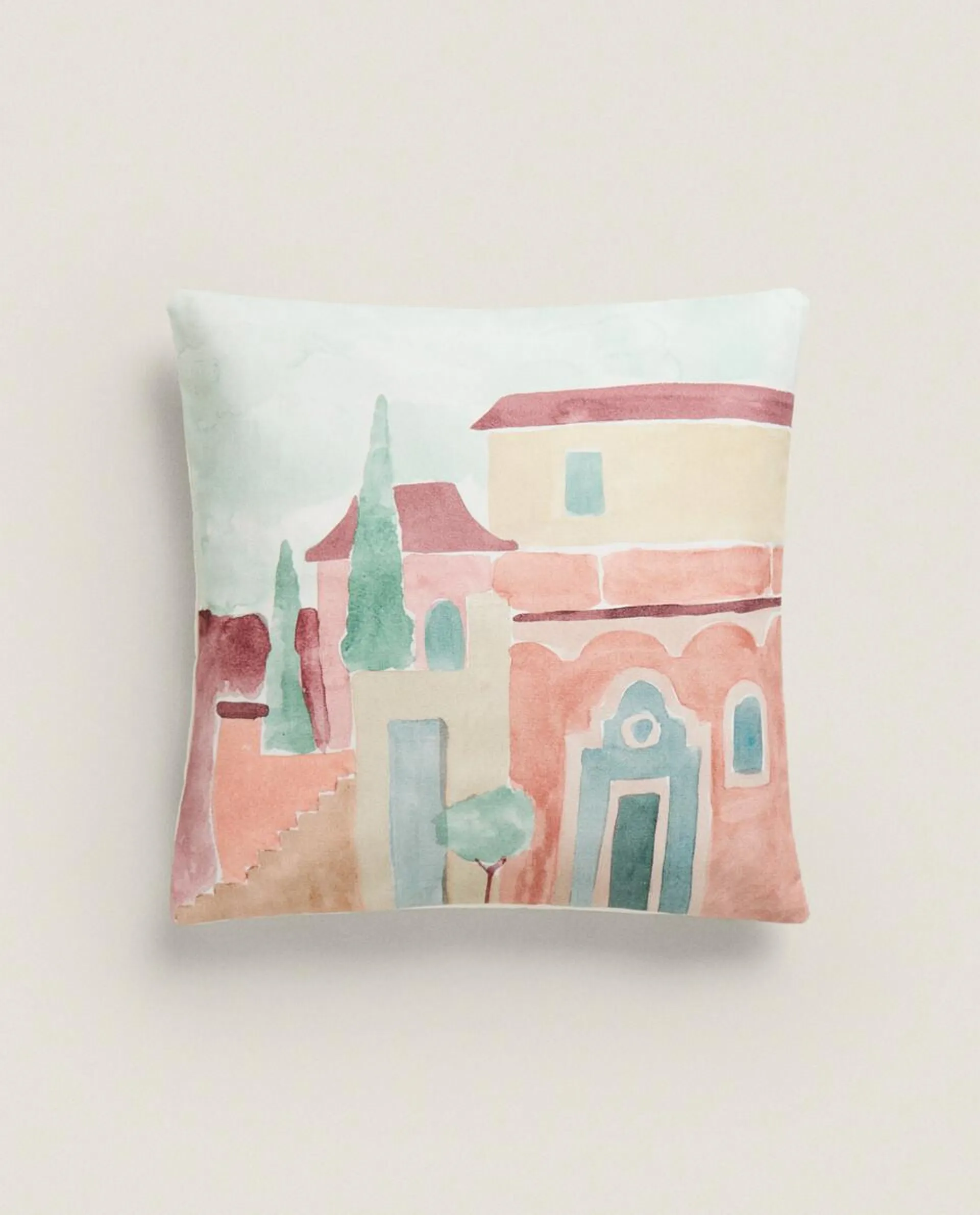 VILLA PRINT CUSHION COVER