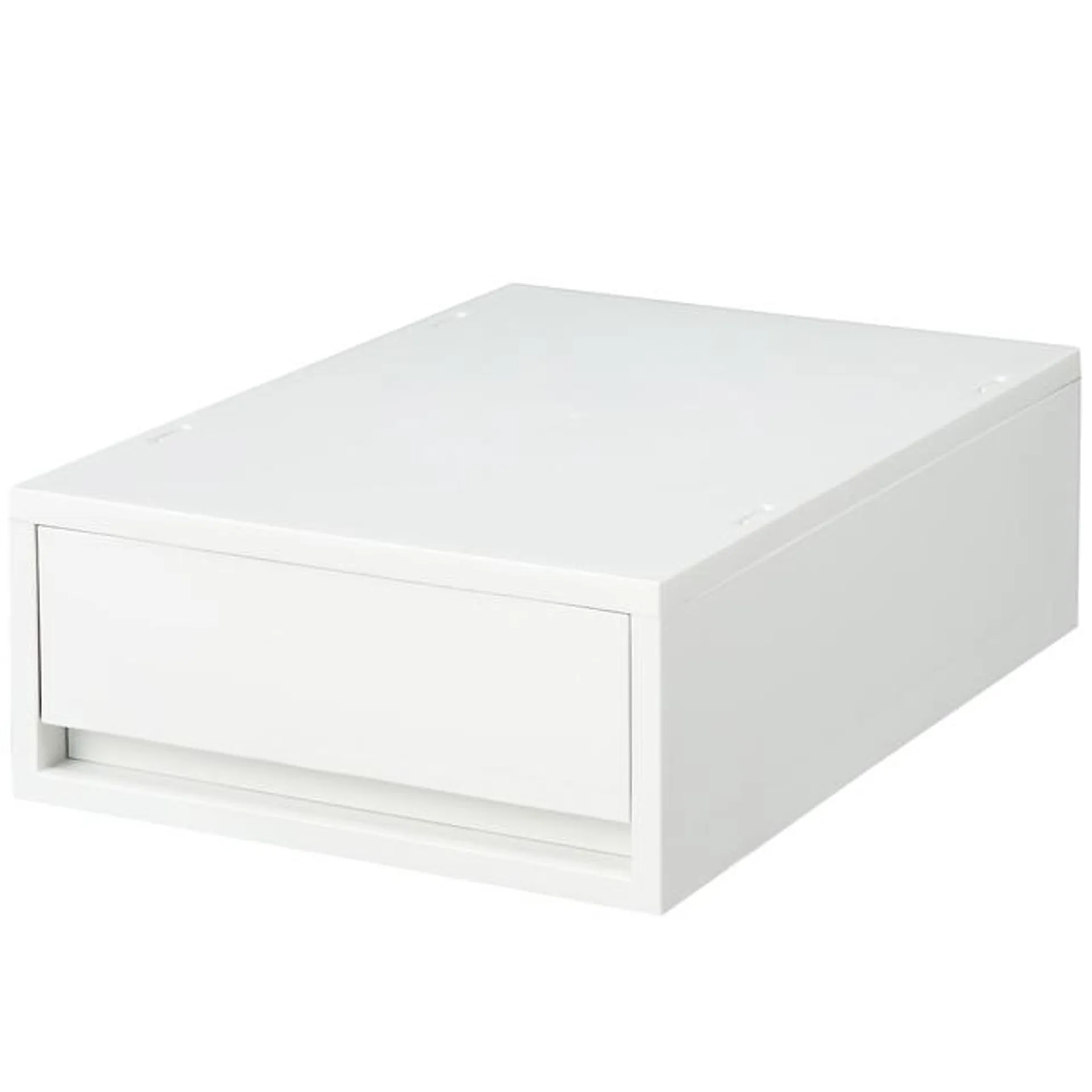 Polypropylene Shallow Type Drawer Case, W 26 x D 37 x H 12 cm, White