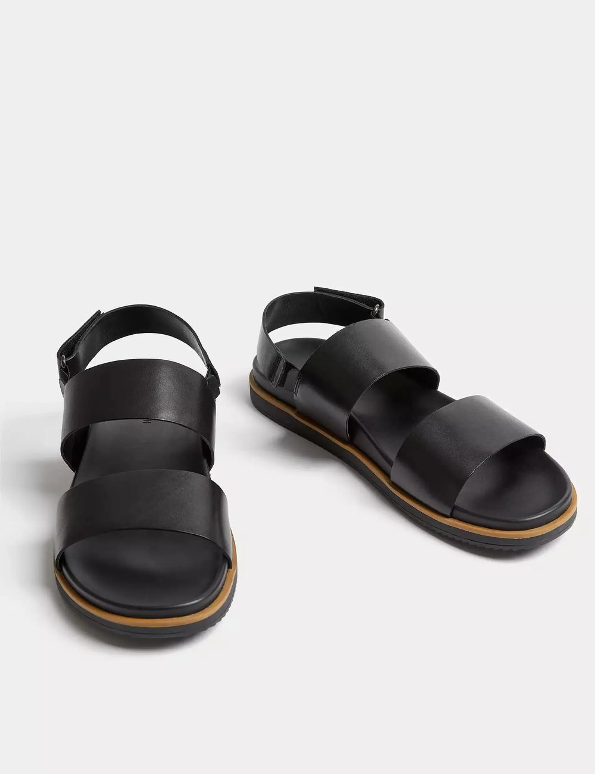 Leather Two Strap Sandals