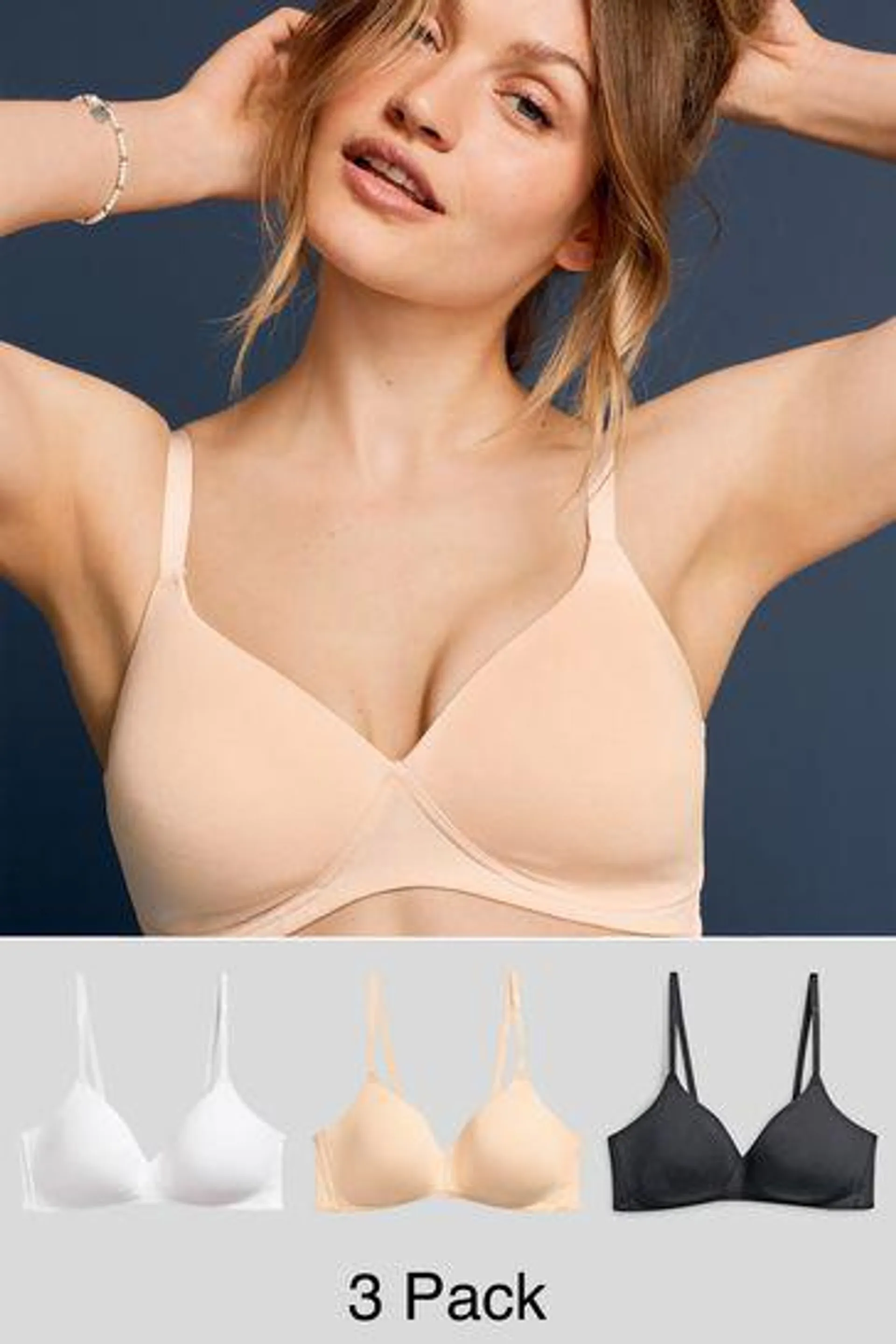 Cotton Blend Bras 3 Pack
