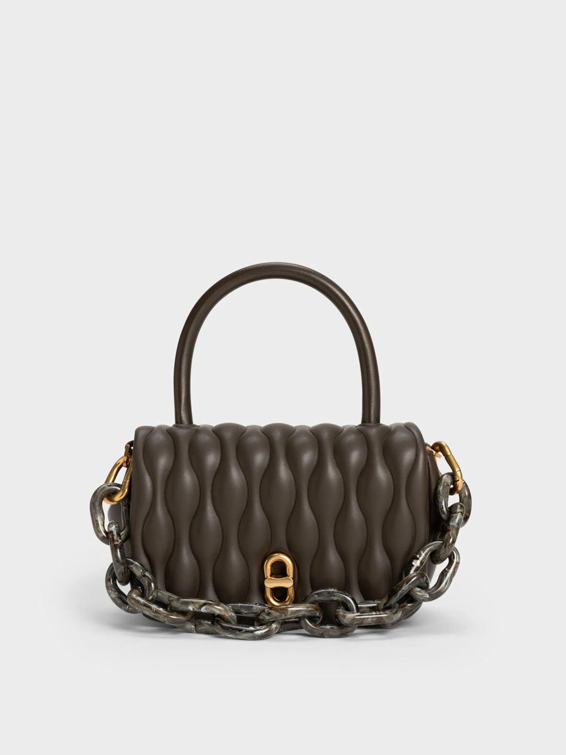 Iva Boxy Top Handle Bag - Dark Moss