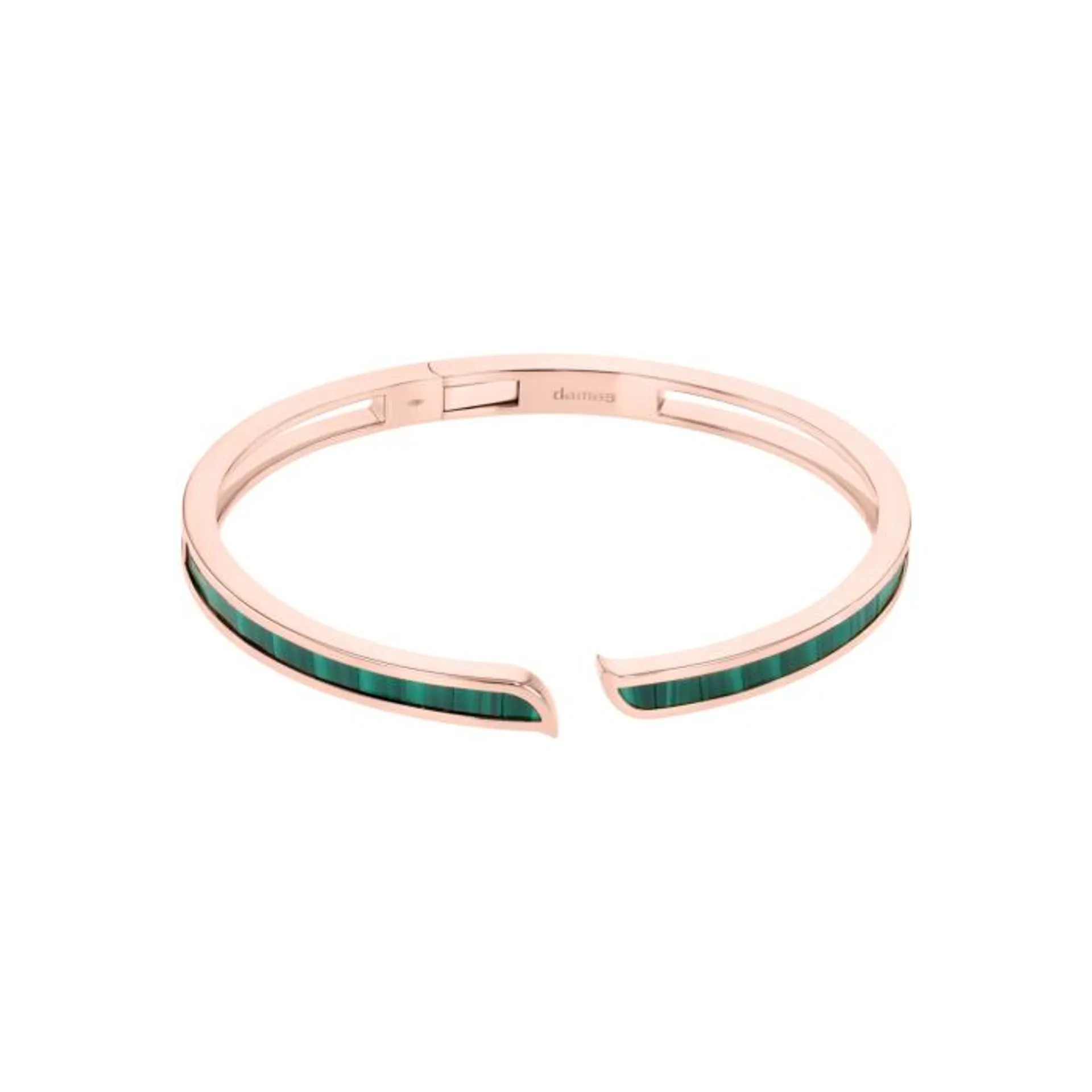 Alif Mosaic Malachite Bangle In 18K Rose Gold