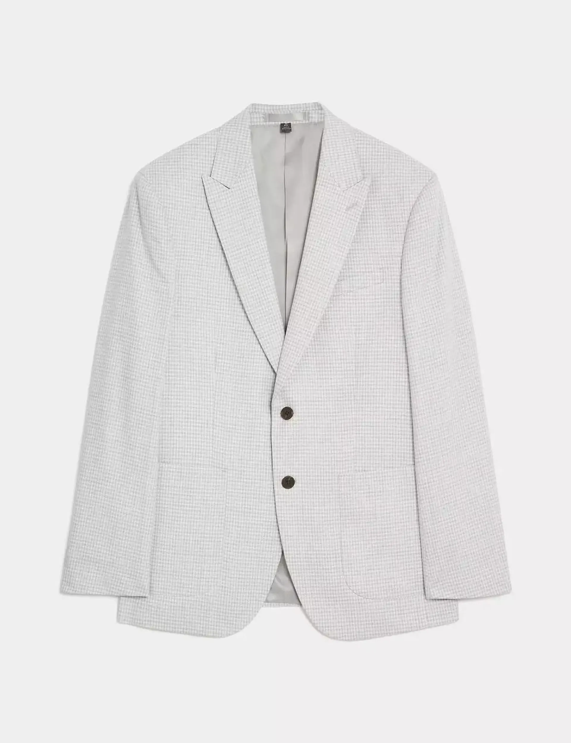 Textured Check Stretch Blazer