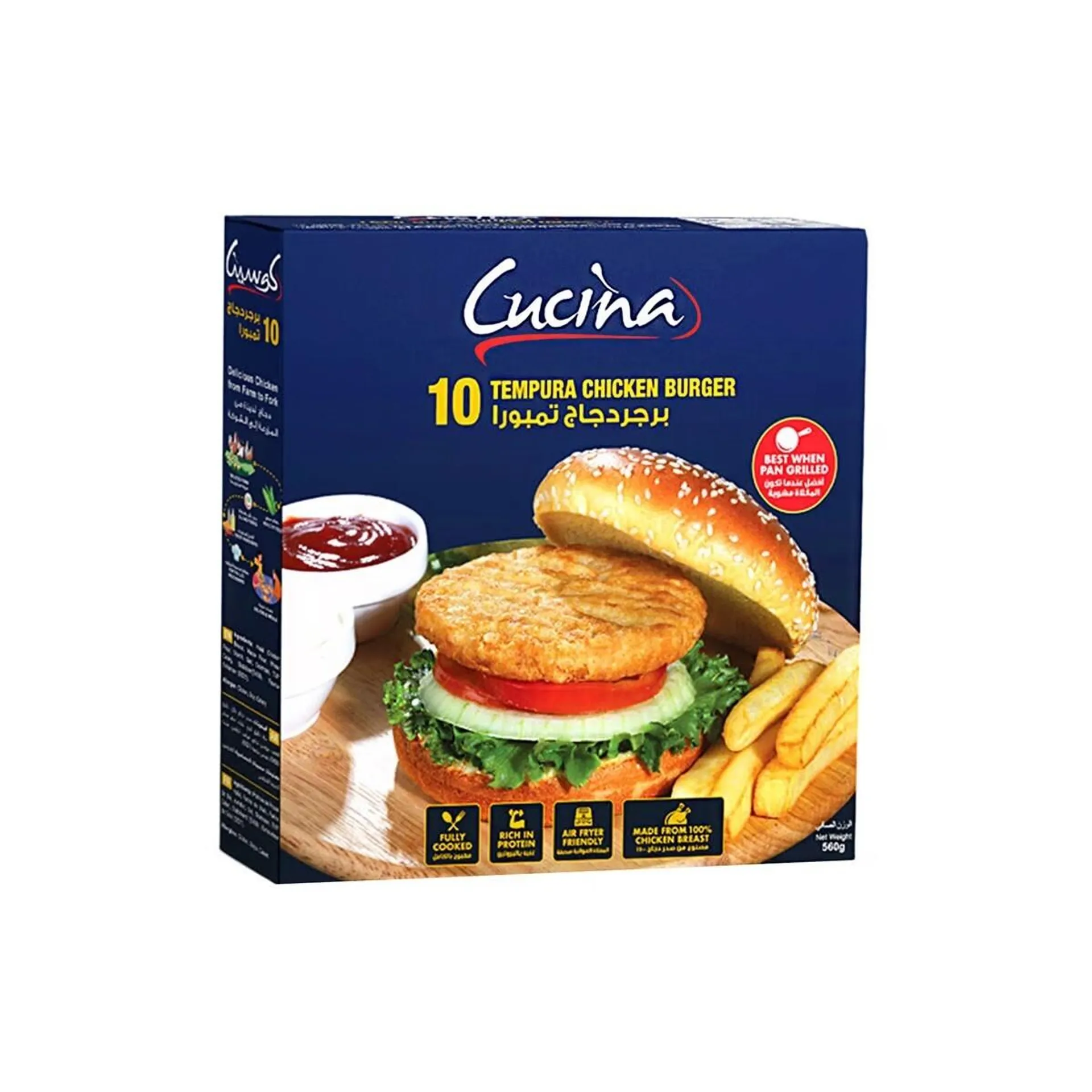 Cucina Tempura Chicken Burger 10 Pieces 560 g