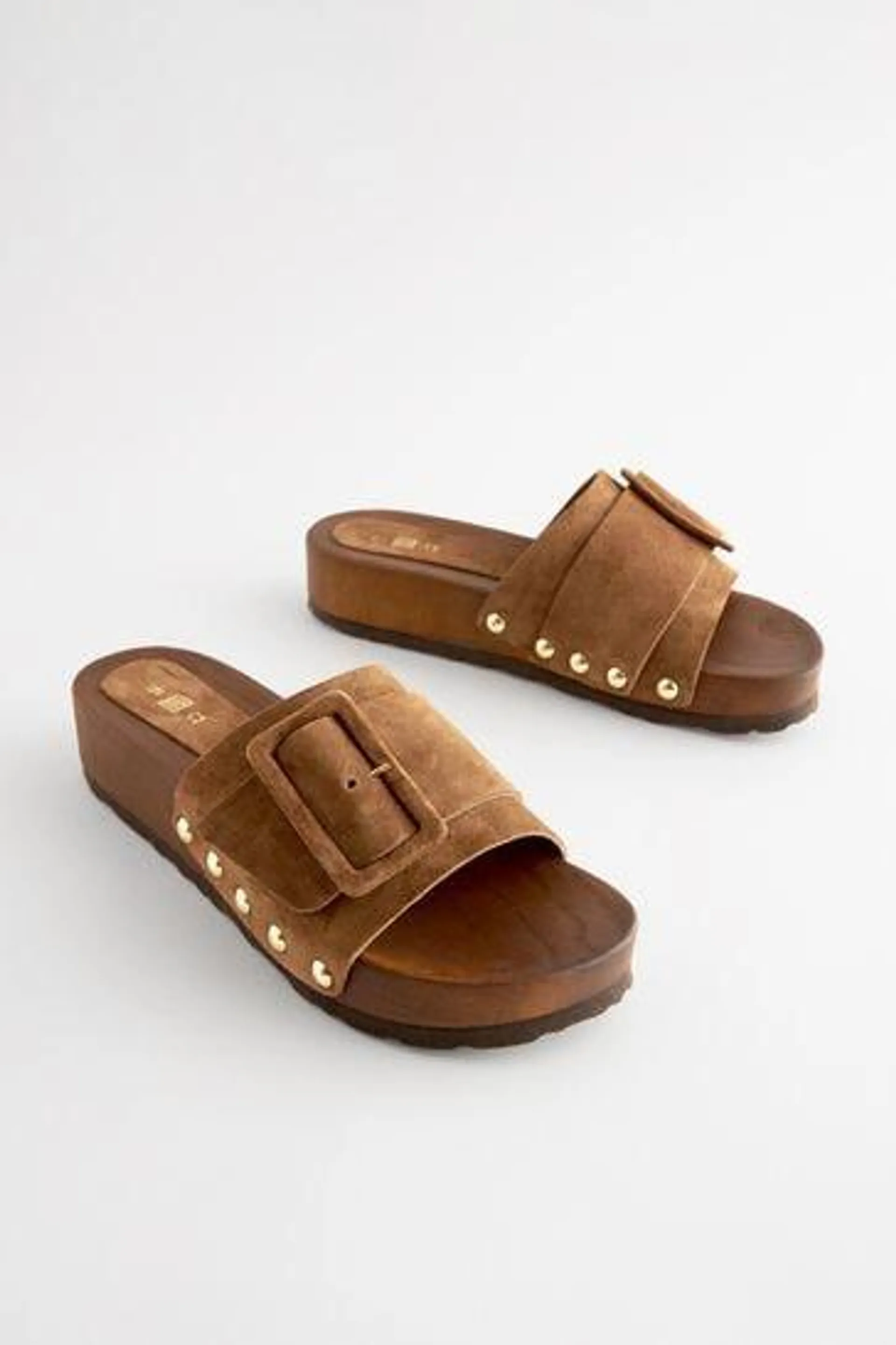 Buckle Clog Mule Sandals