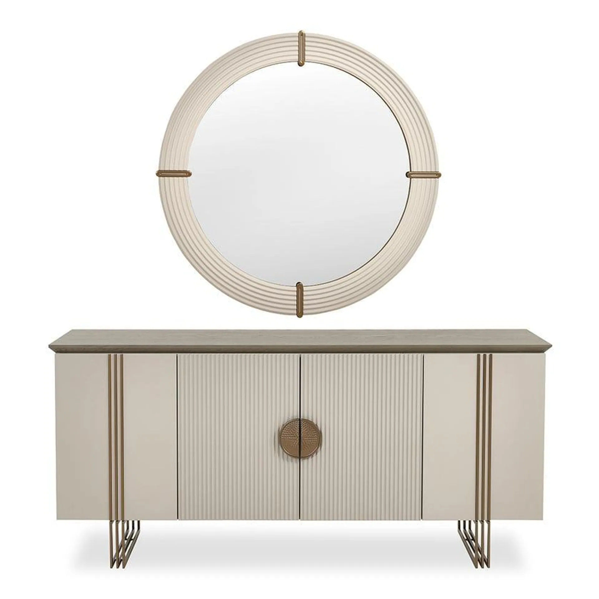 Ibiza Sideboard with Mirror, Brown