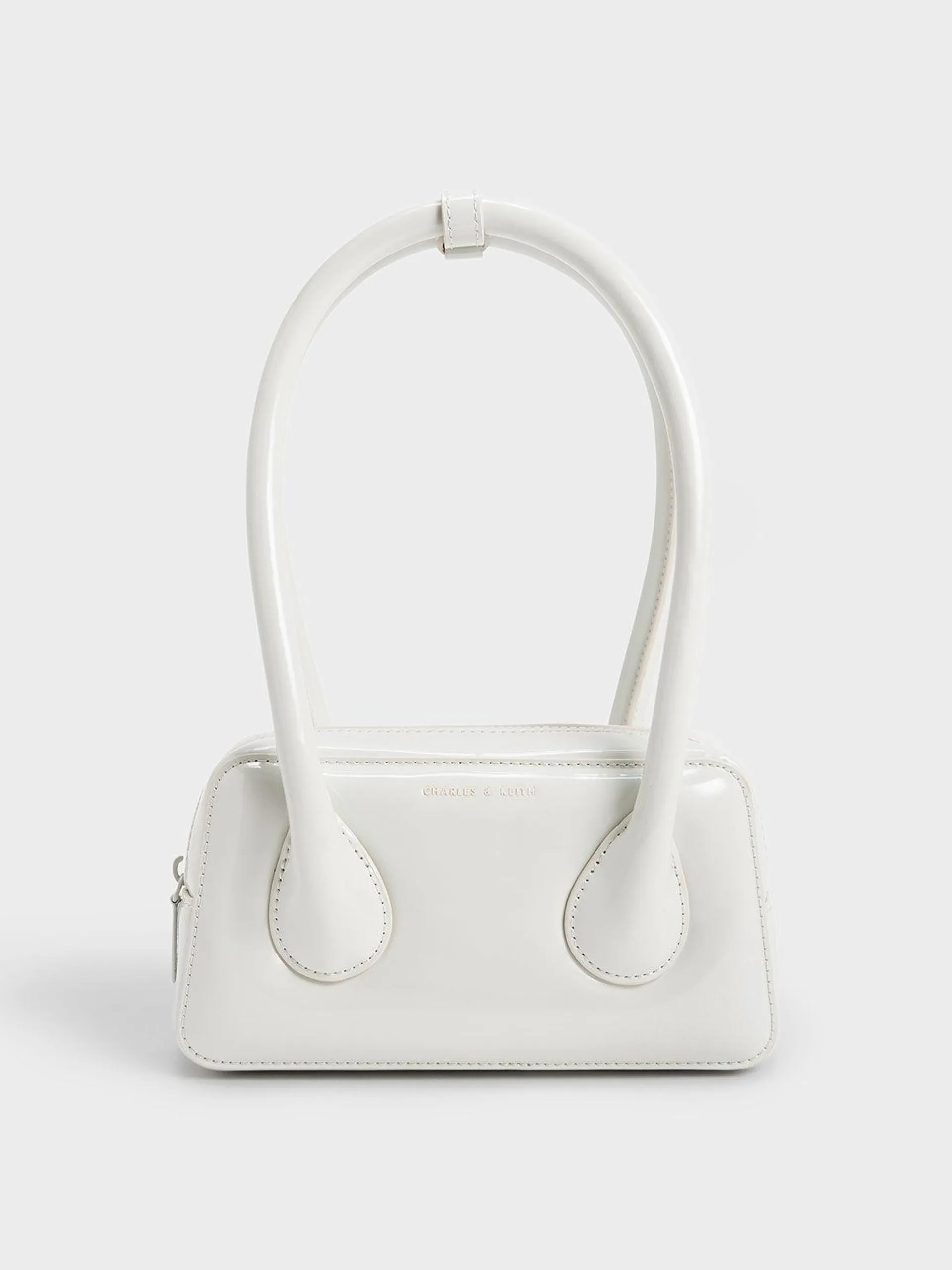 Lula Patent Double Handle Bag - Light Grey