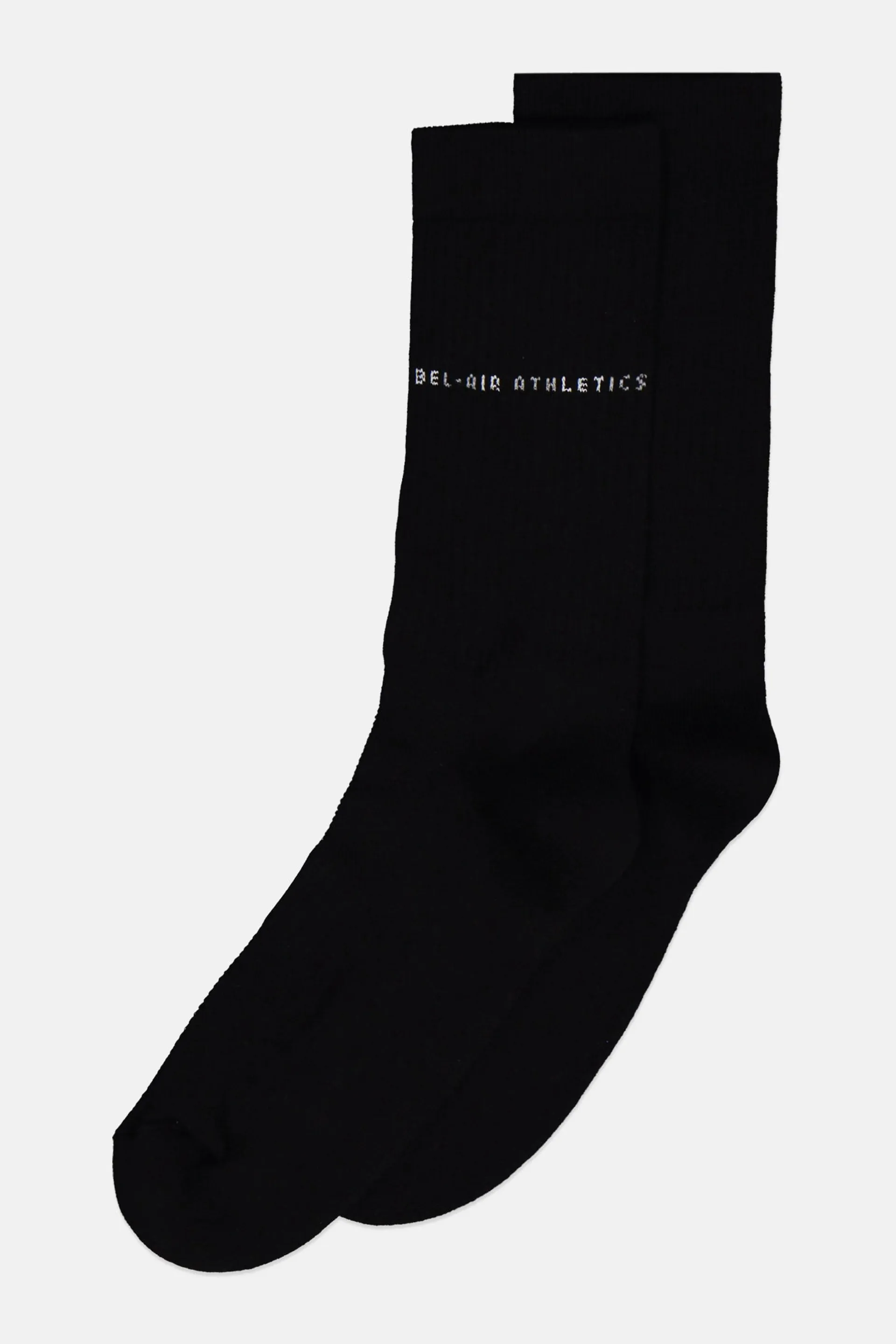 Men 1 Pair Embroidered Crew Socks, Black