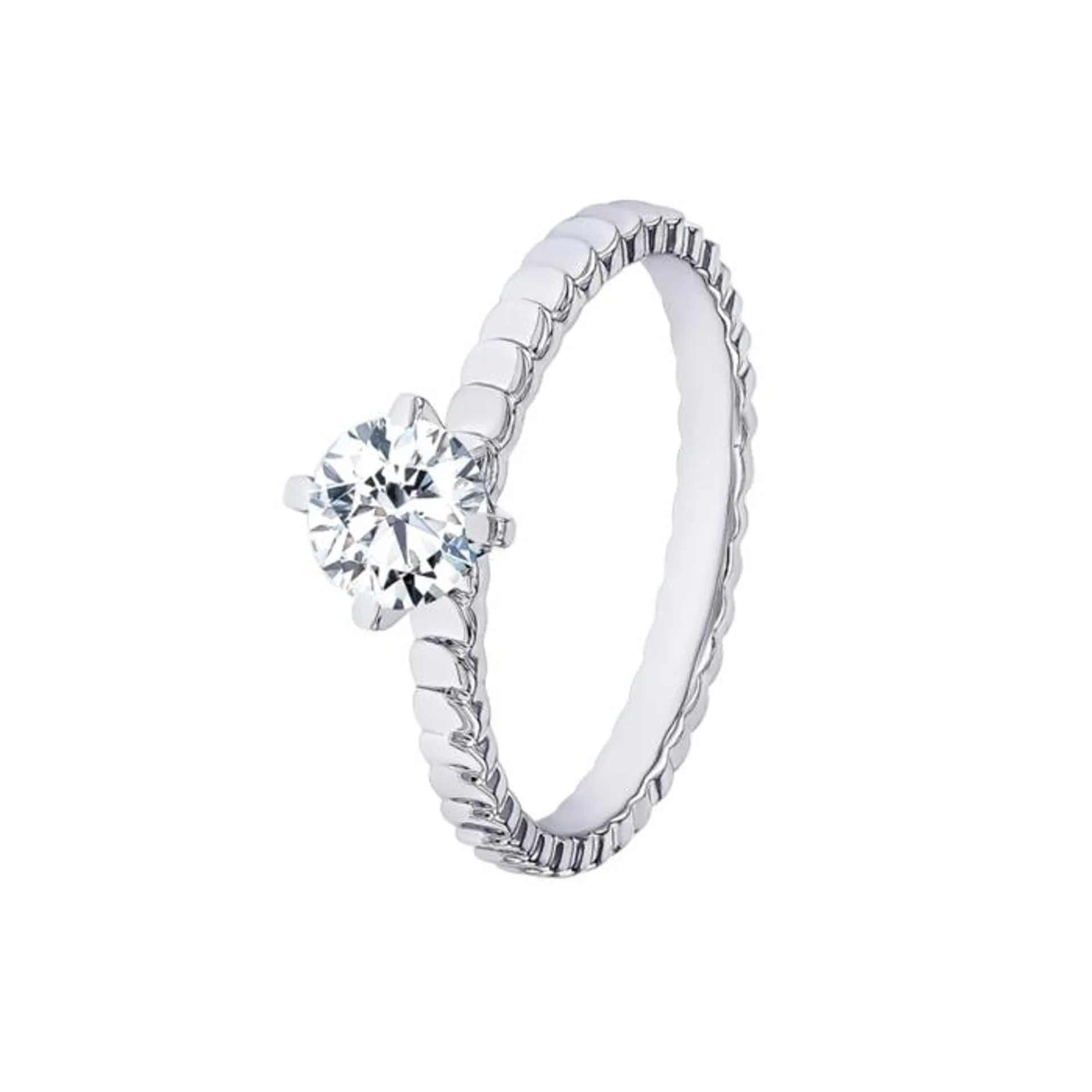 Revolve Signature Design 0.7 Carat Round Brilliant Diamond Engagment Ring Discs Band