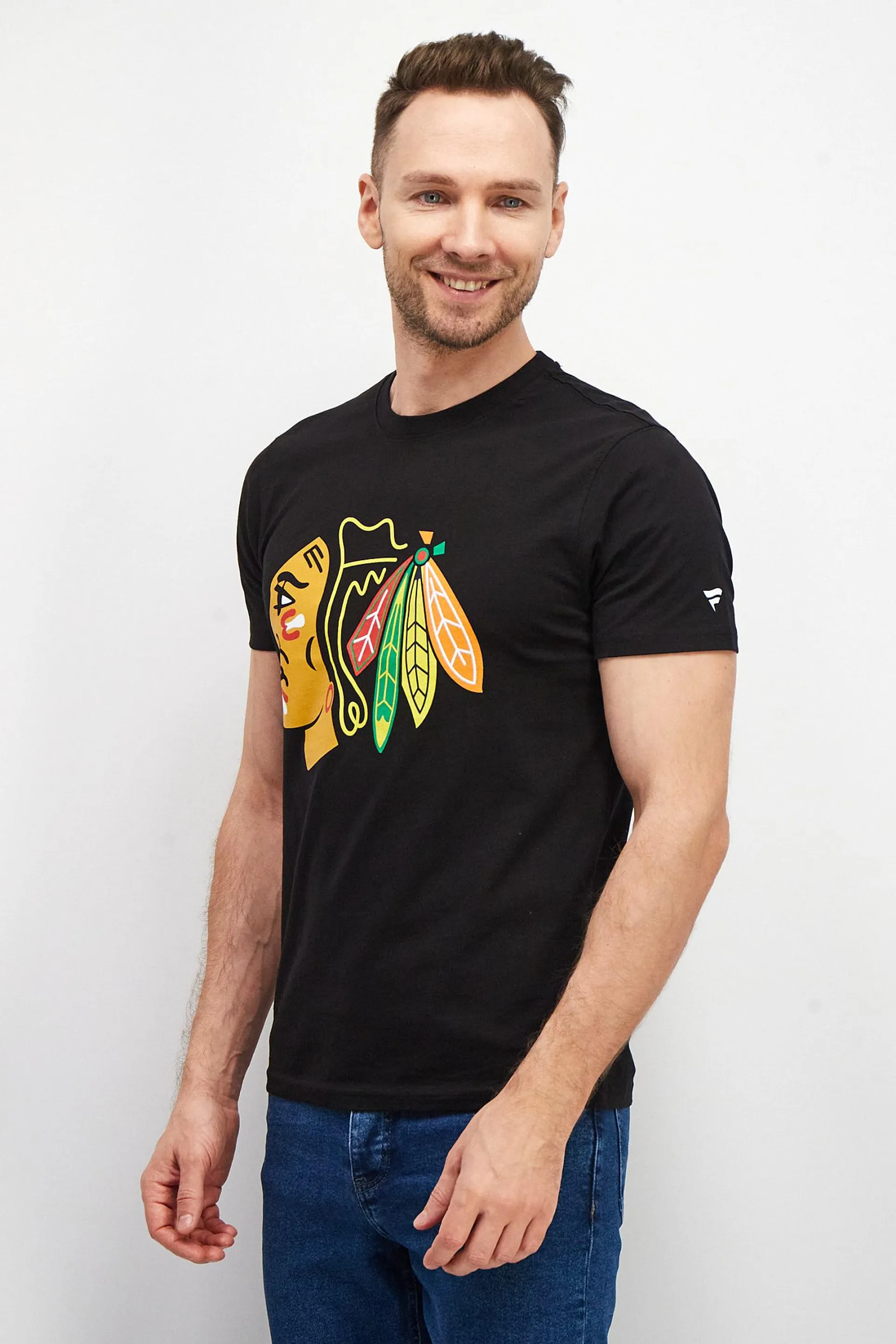 Men Crew Neck Short Sleeve Printed T-Shirts, Black
