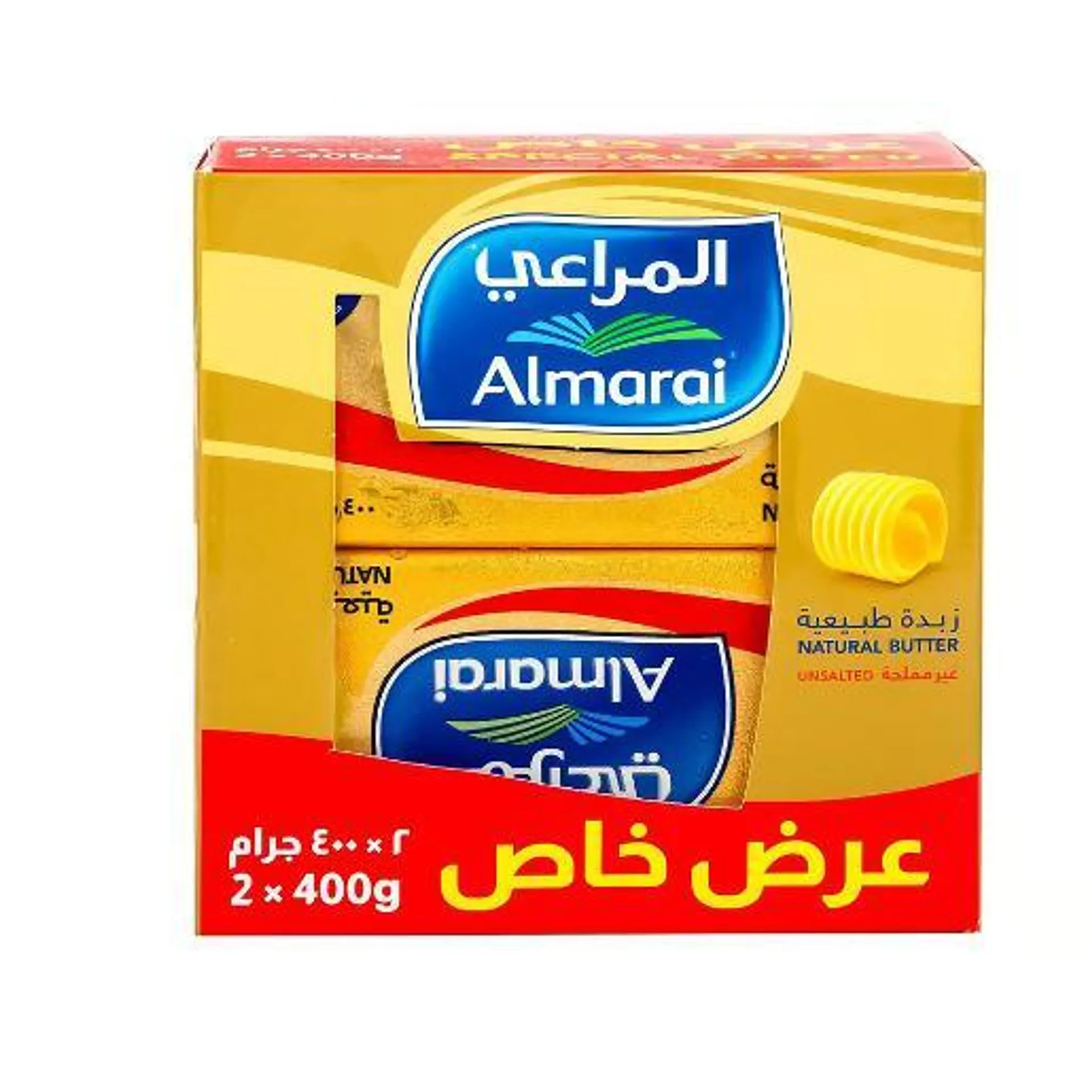 Almarai Natural Butter Unsalted 400gm x 2pcs