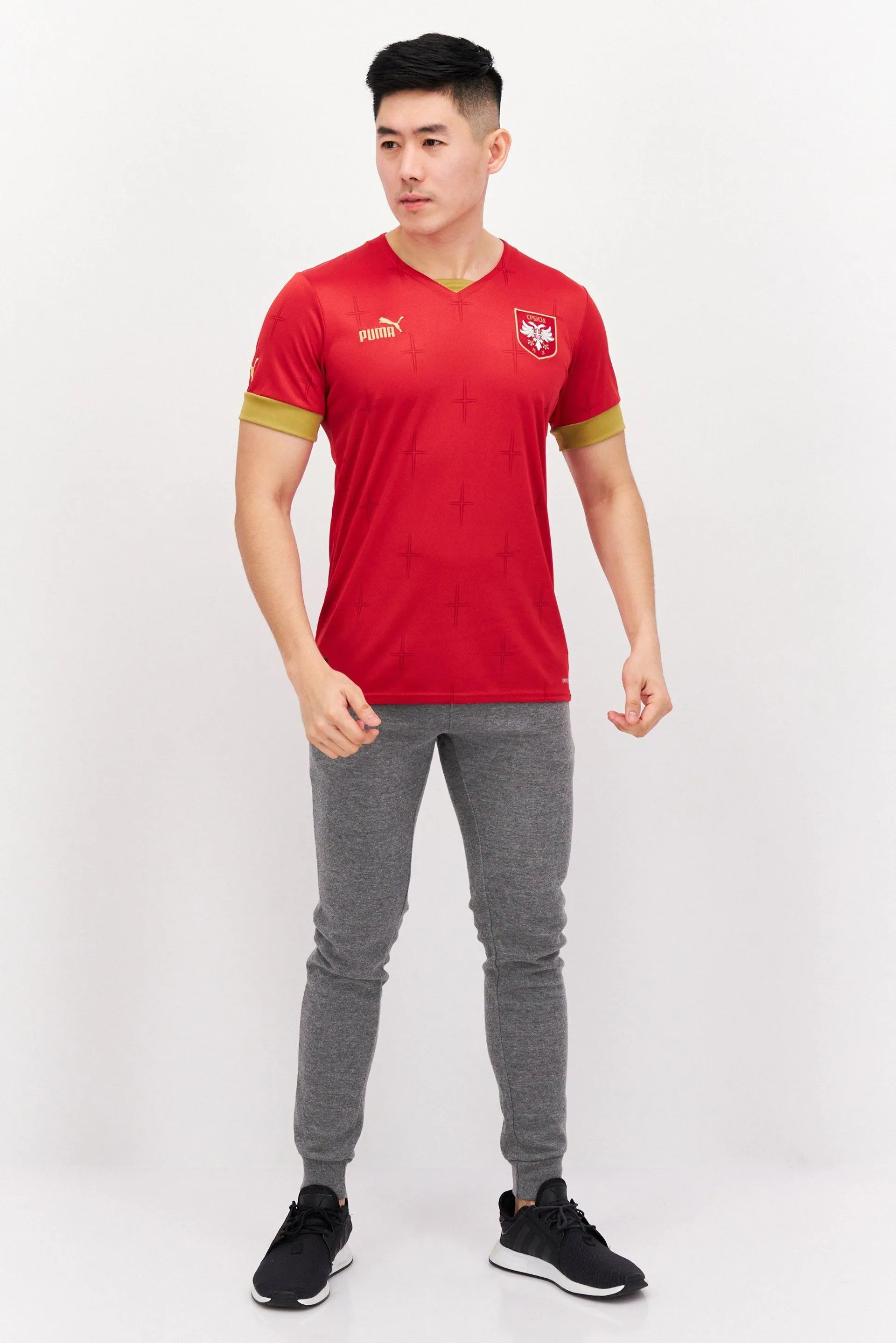 Men Sportswear Fit Brand Logo T-Shirt, Red