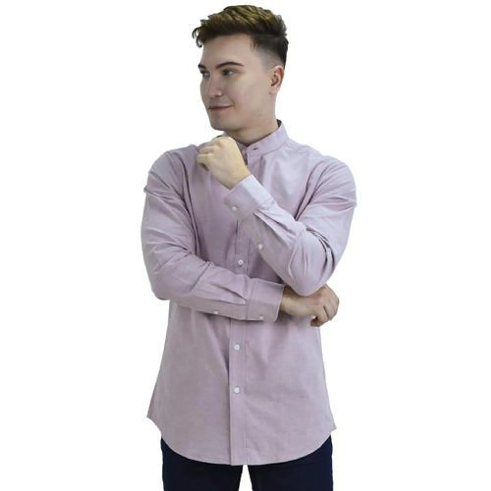 Men's Band Collar Oxford Shirt