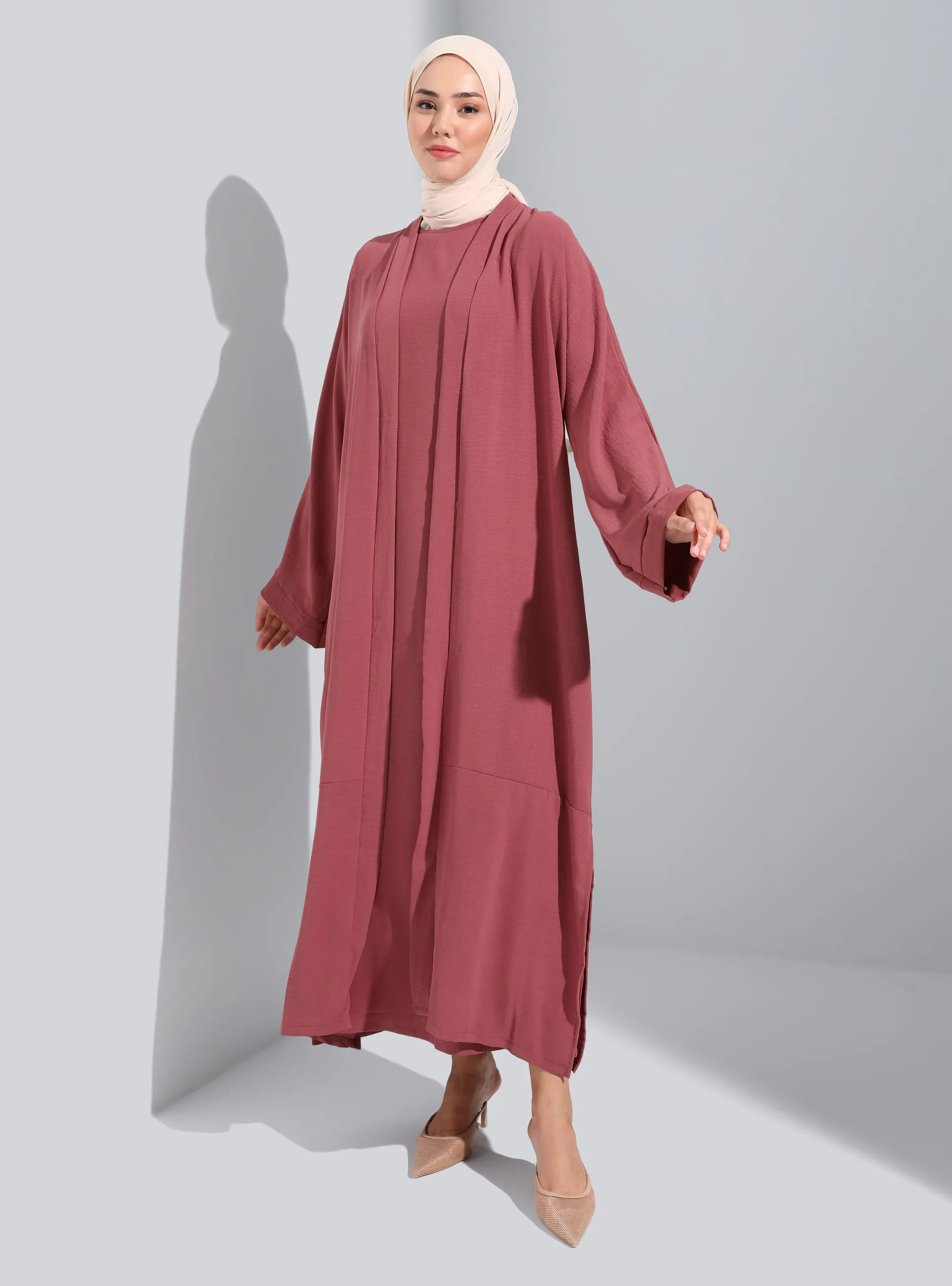 Light Maroon - Unlined - Crew neck - Suit