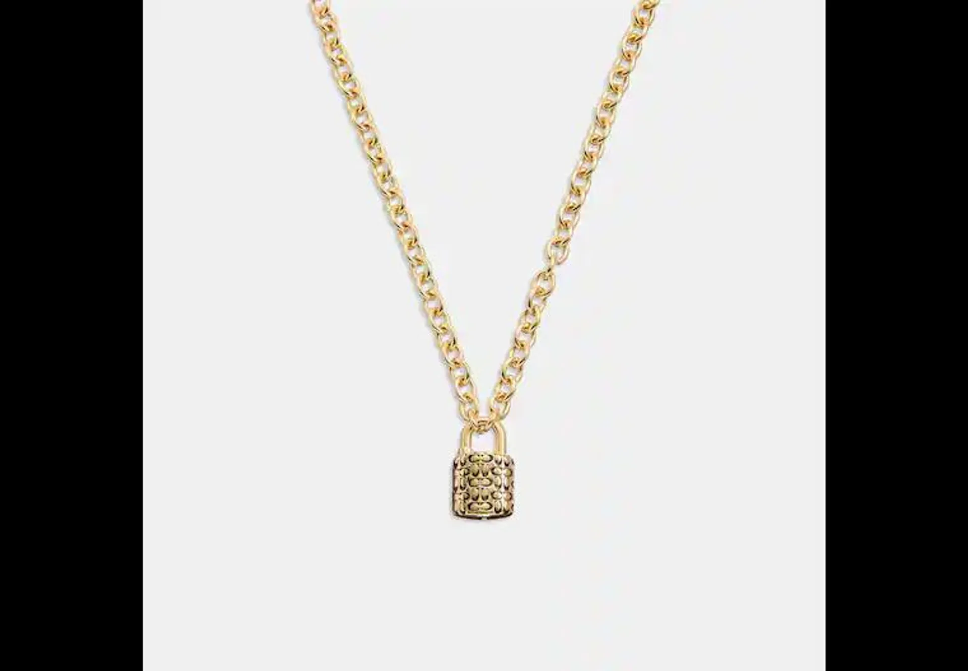 Quilted Padlock Chain Necklace
