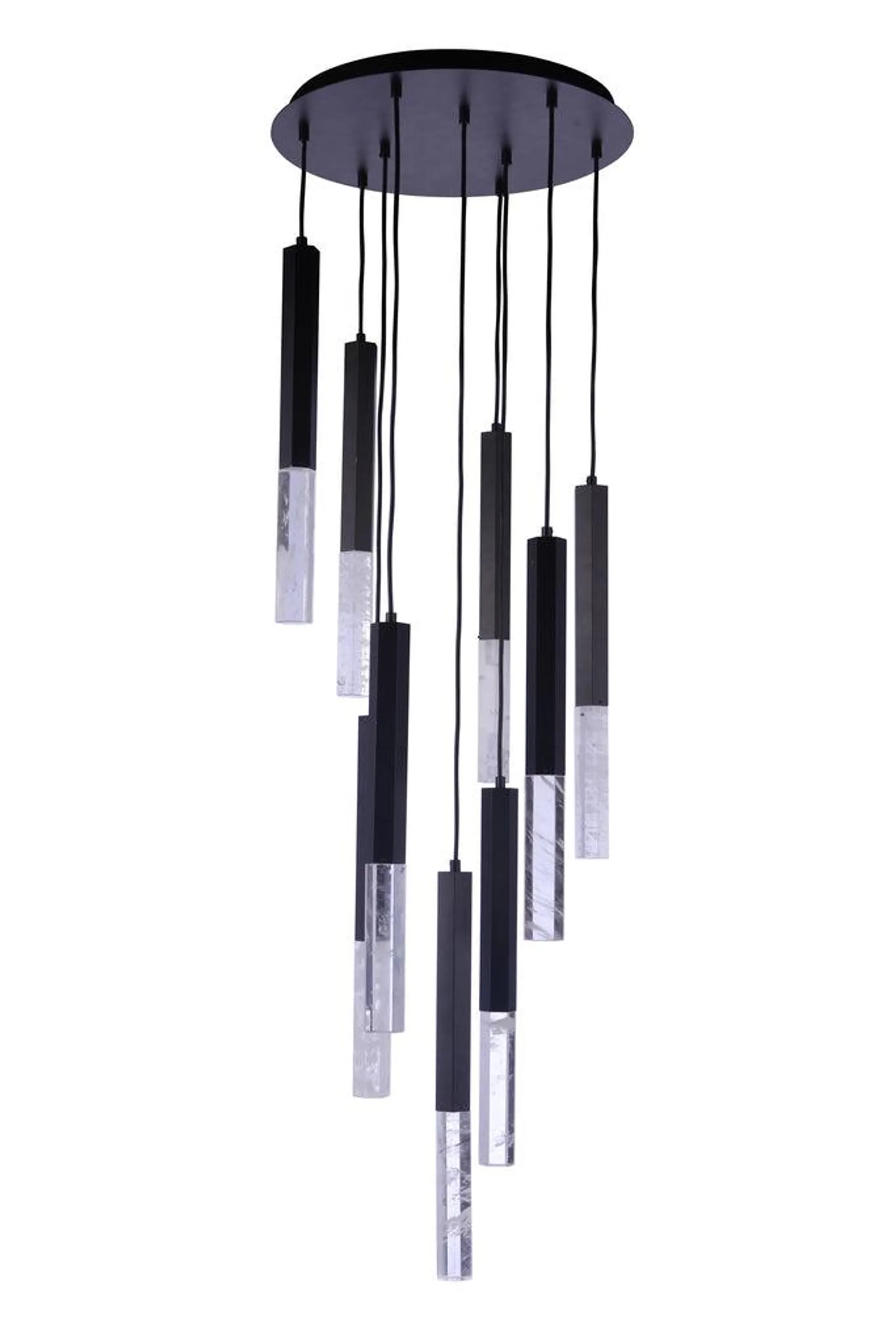 Cypress Nine Light Pendant - Black