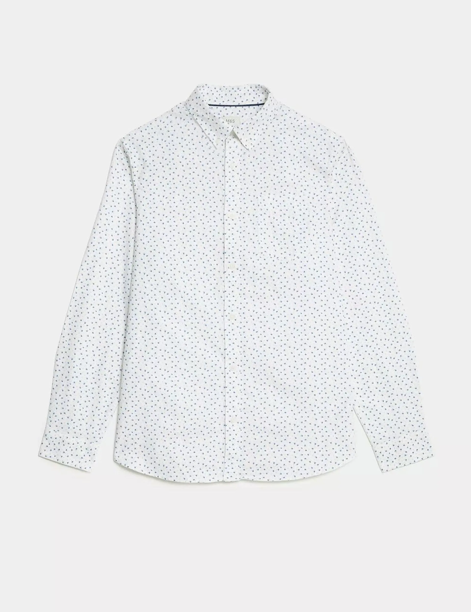 Easy Iron Pure Cotton Print Oxford Shirt