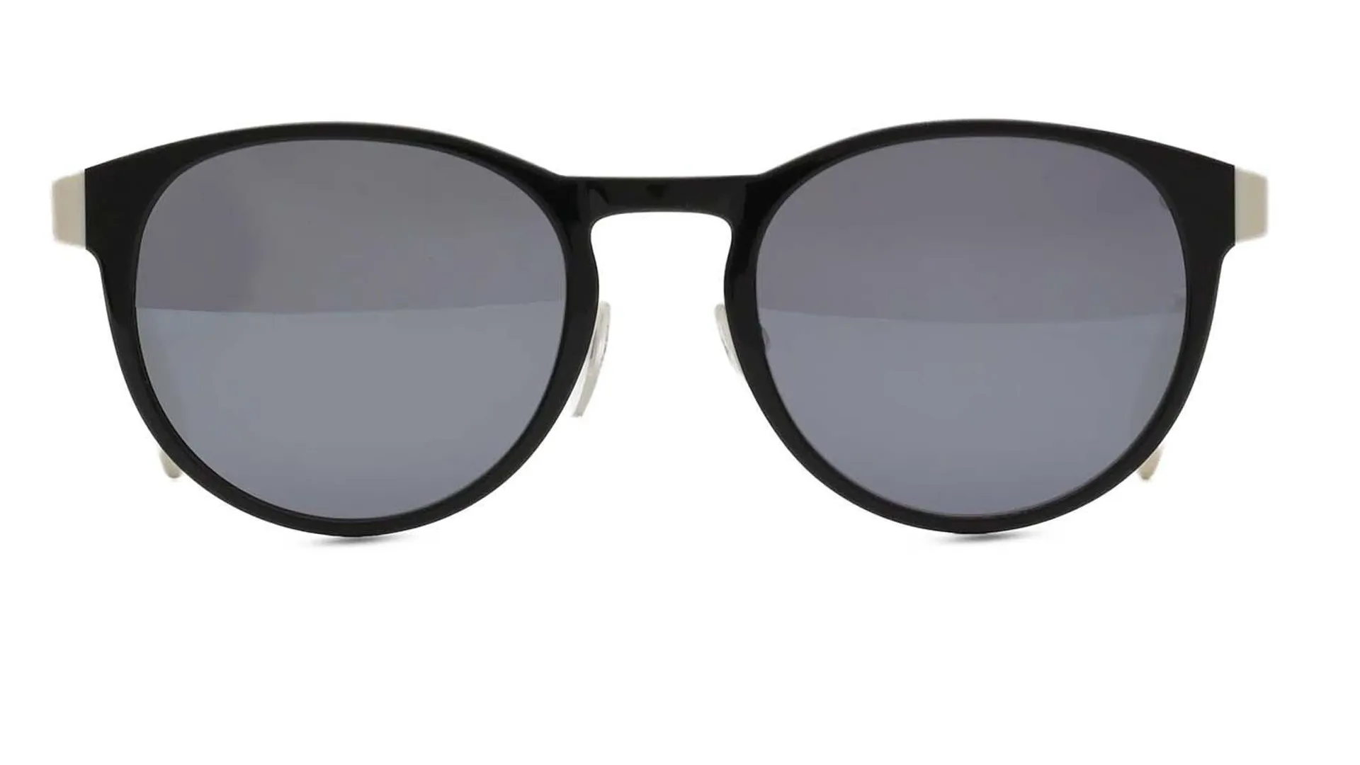 Men Round Shiny Black Sunglass