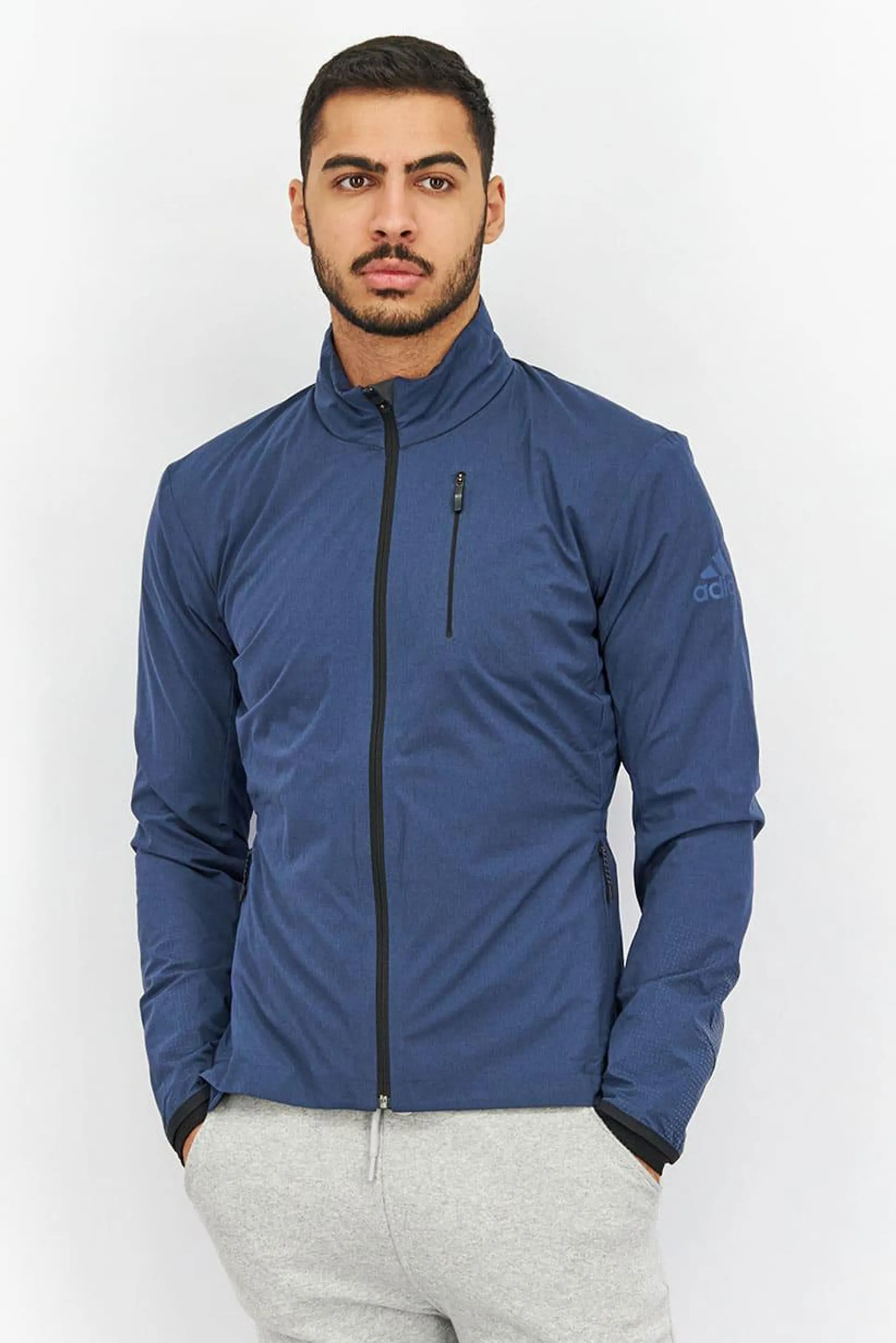 Men Sportswear Fit Full Zip Long Sleeve Jacket, Navy