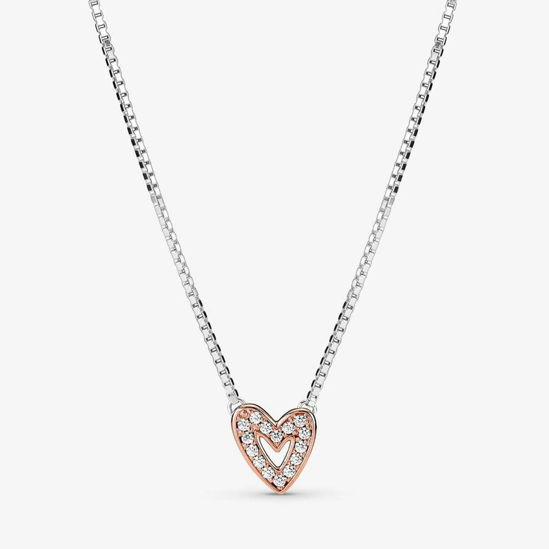 Sparkling Freehand Heart Necklace