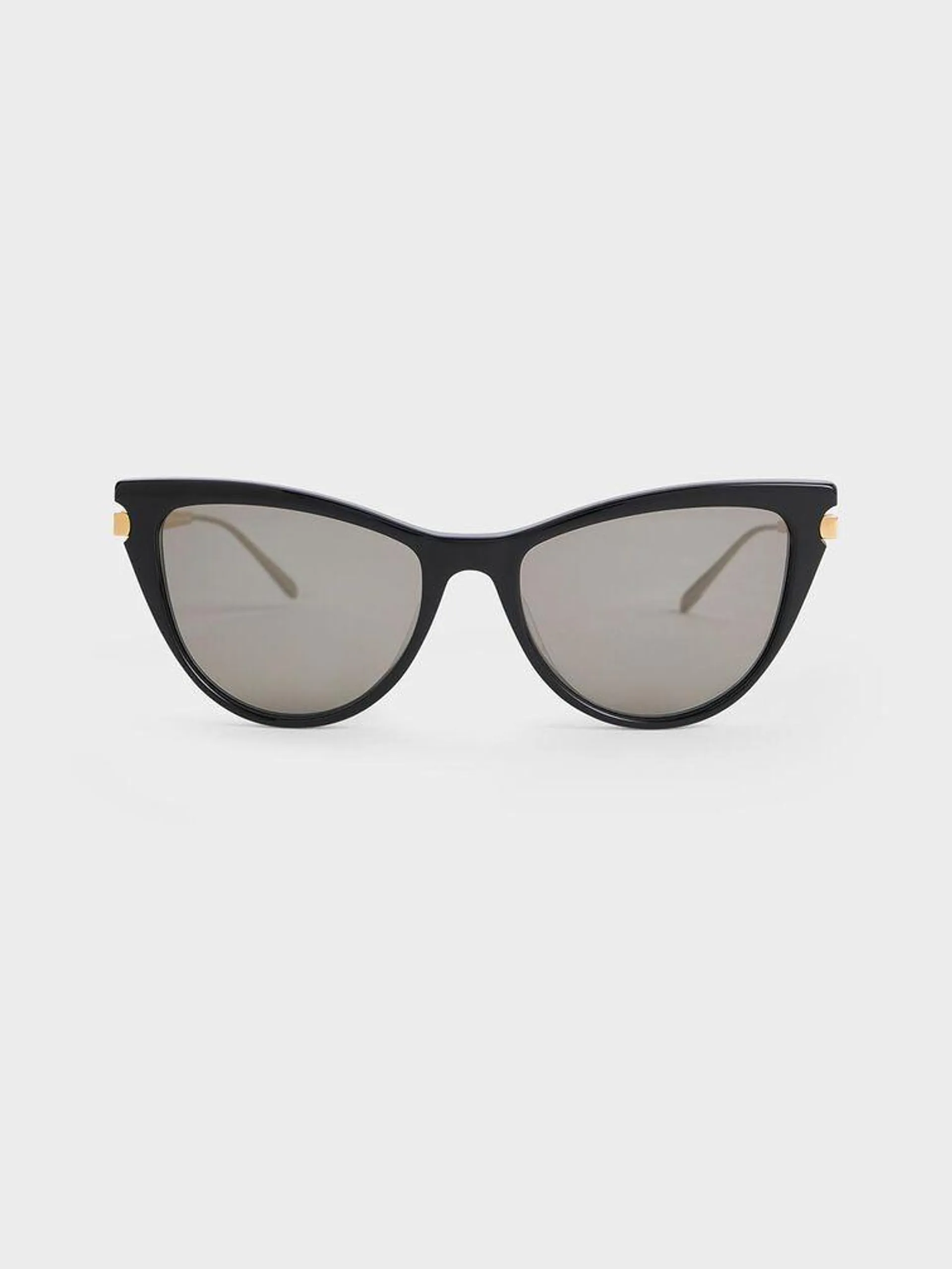 Recycled Acetate Angular Cat-Eye Sunglasses