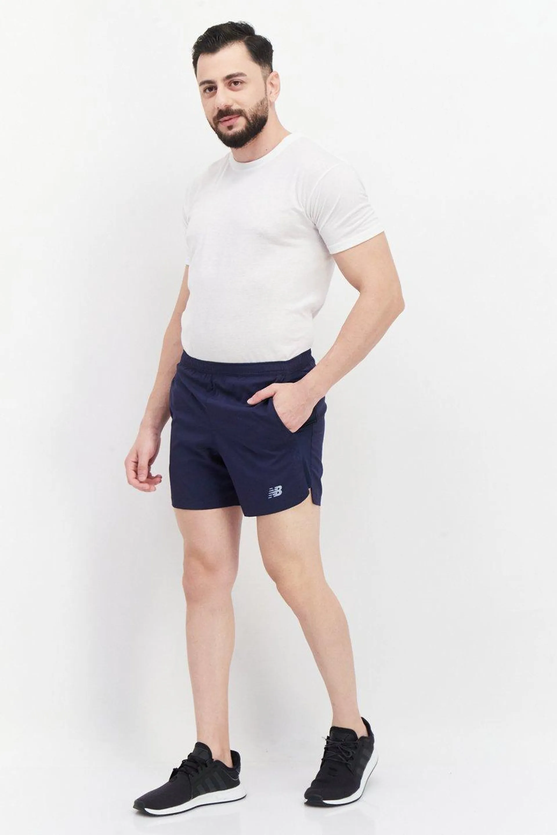 Men Athletic Fit 5 Inseam Running Shorts, Navy