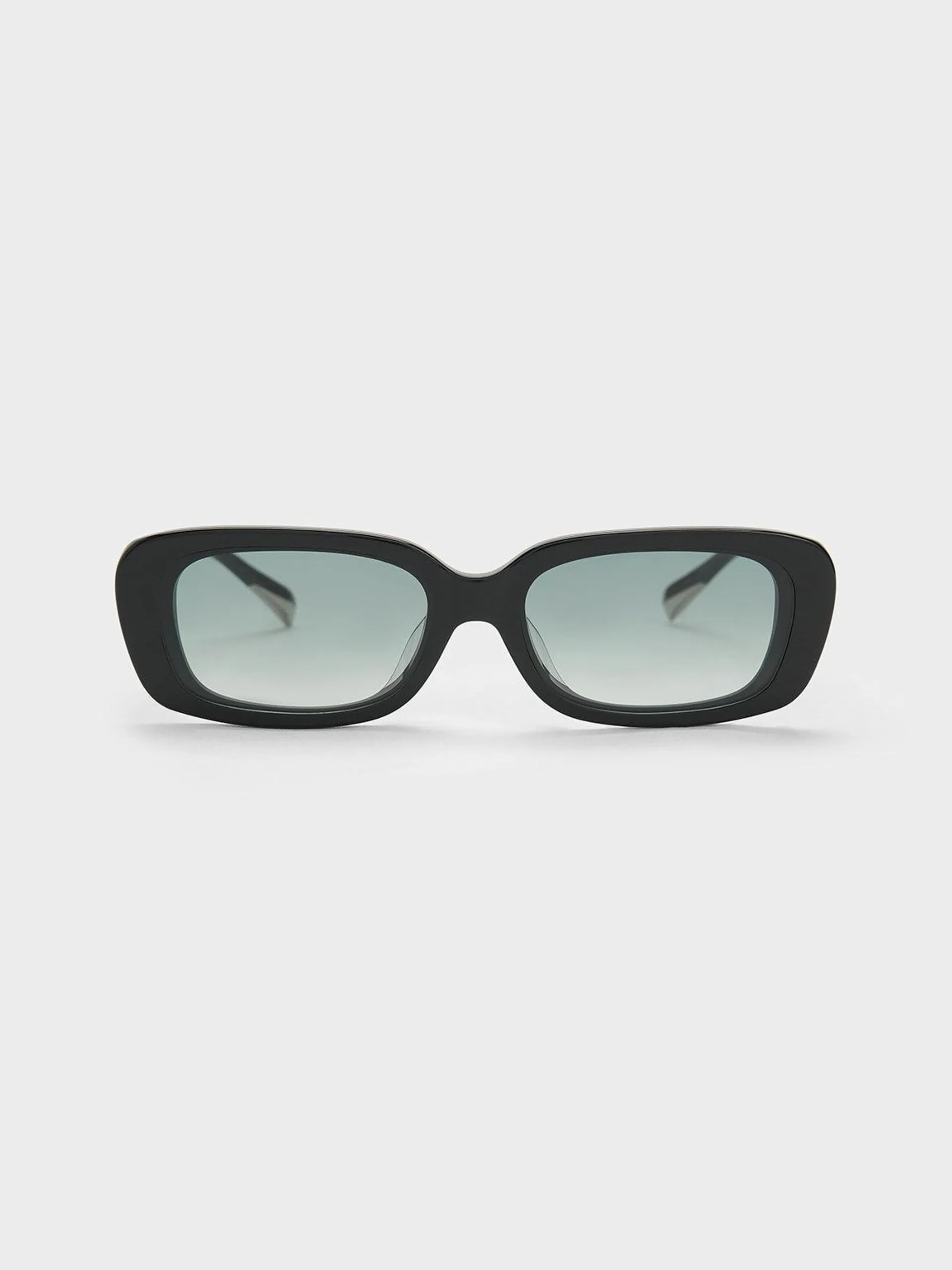 Rectangular Recycled Acetate Sunglasses - Black