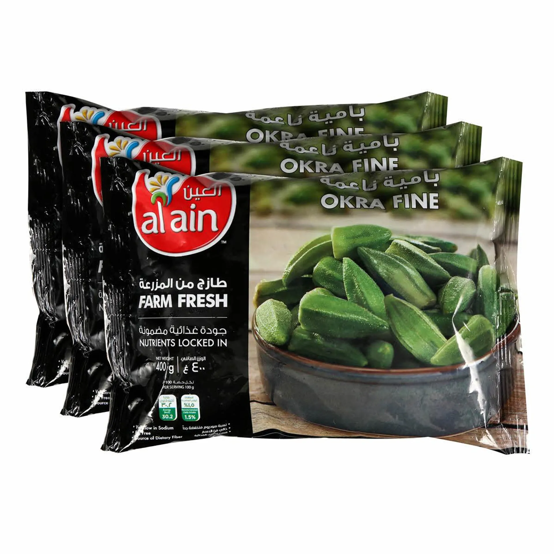 Al Ain Okra Fine Zero 400gm × 3PCS