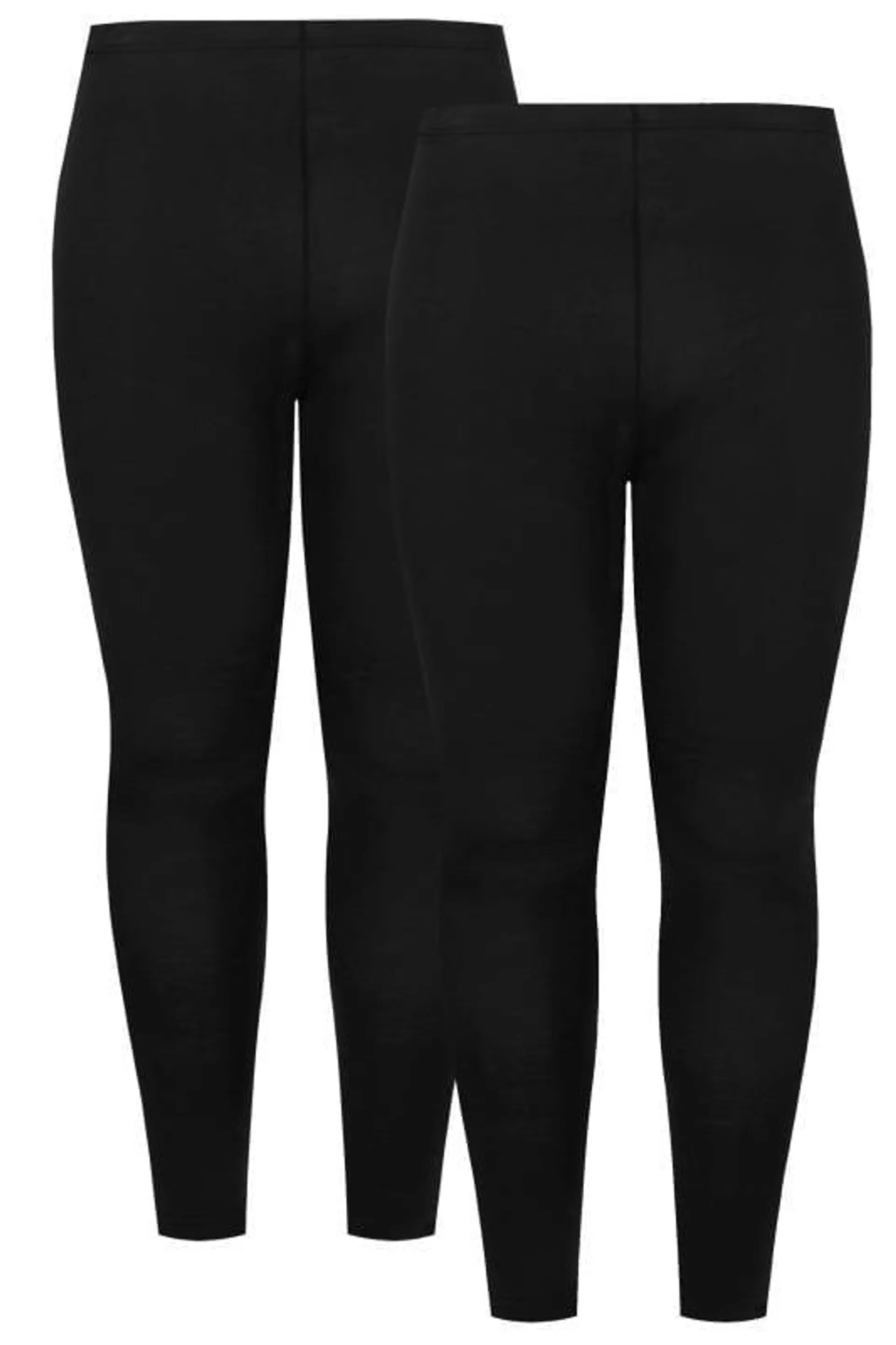 YOURS 2 PACK Curve Black Soft Touch Viscose Stretch Leggings