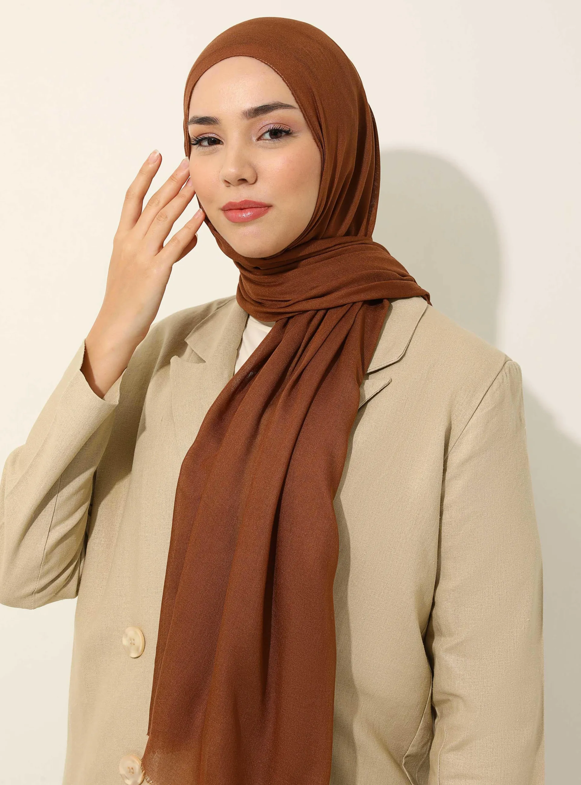 Brown - Plain - Shawl