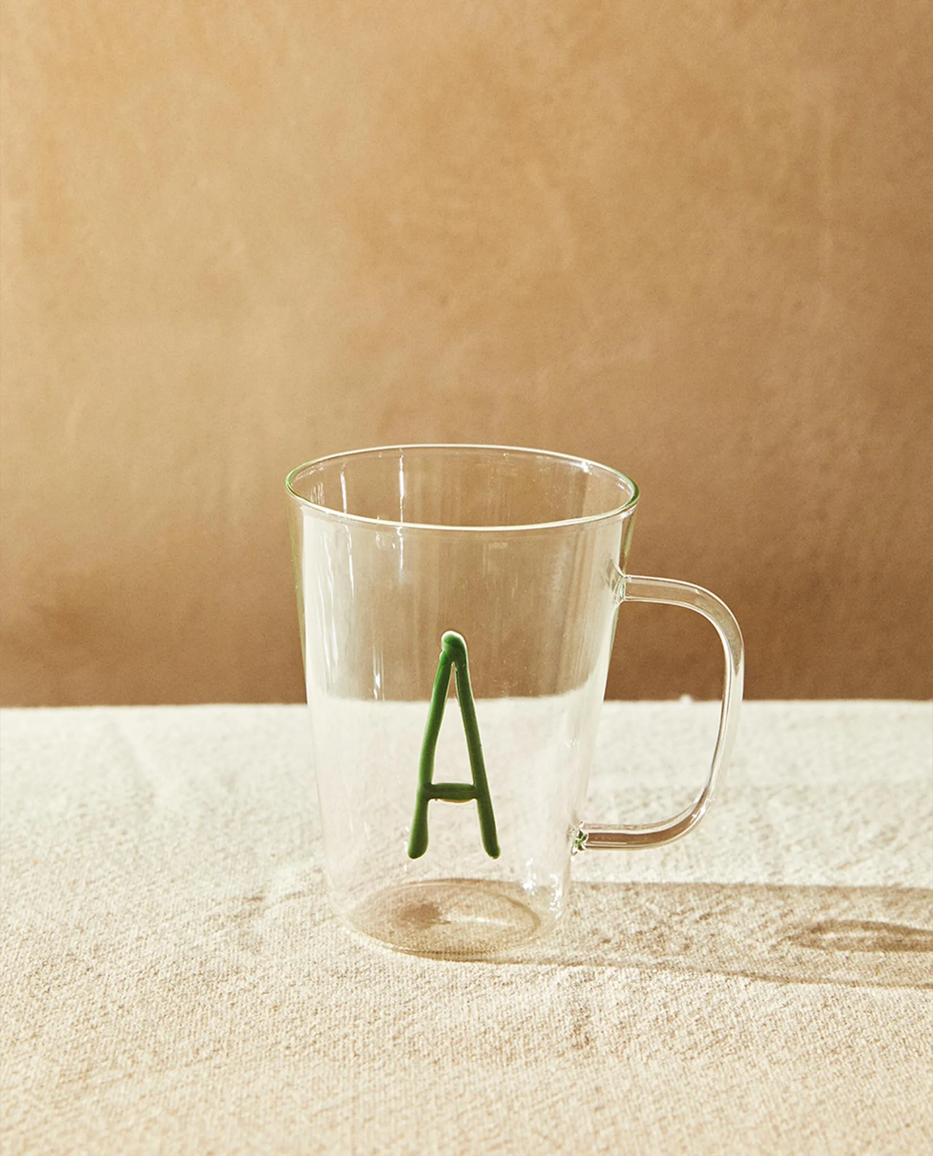 BOROSILICATE MUGS WITH LETTER DETAIL