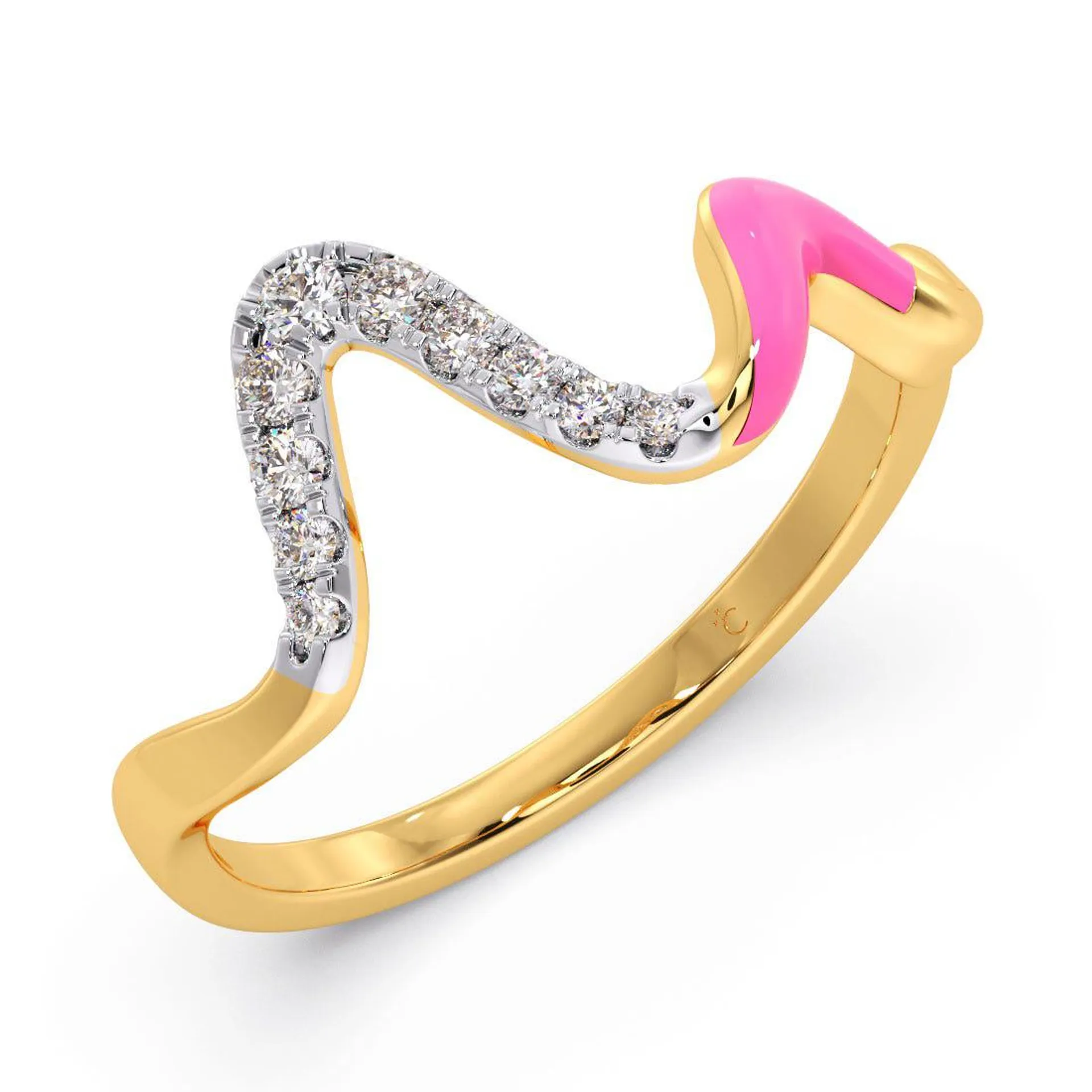 Wave Harmony Diamond Ring