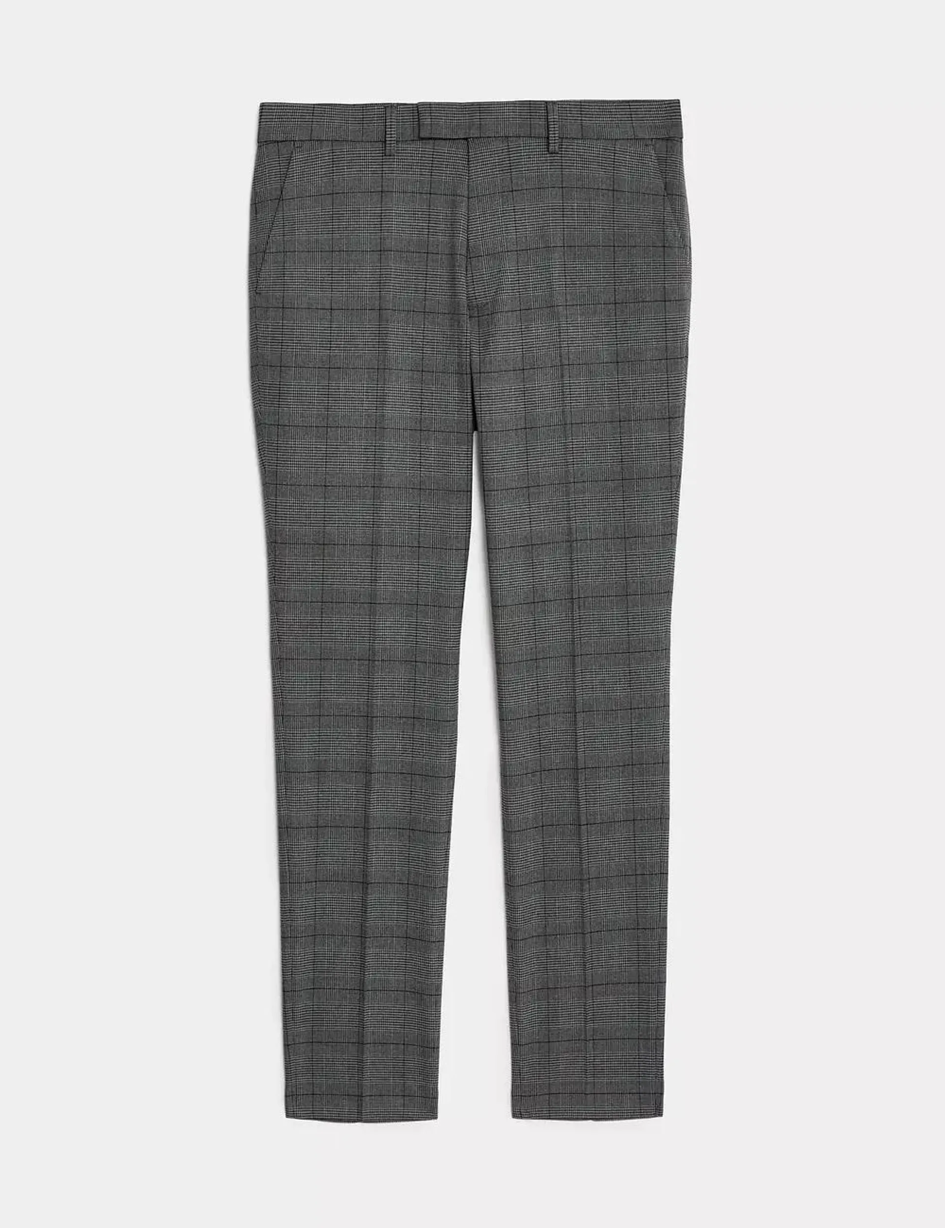 Skinny Fit Prince of Wales Check Suit Trousers