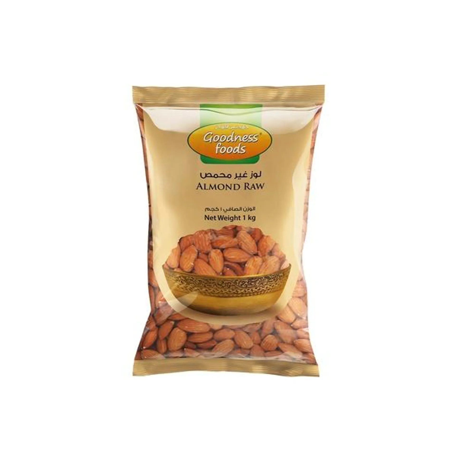 Goodness Foods Almonds Raw 1kg