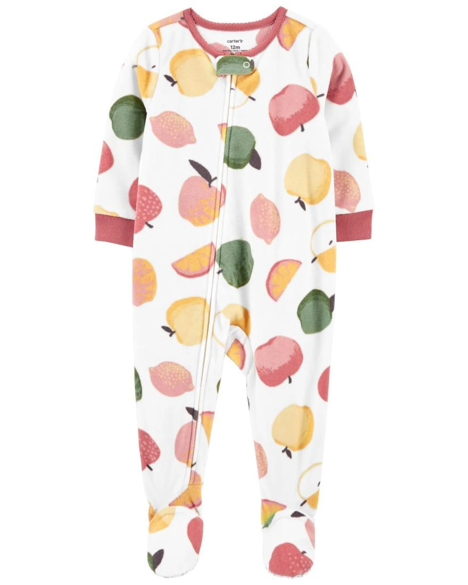 1-Piece Fruit Fleece Footie PJs