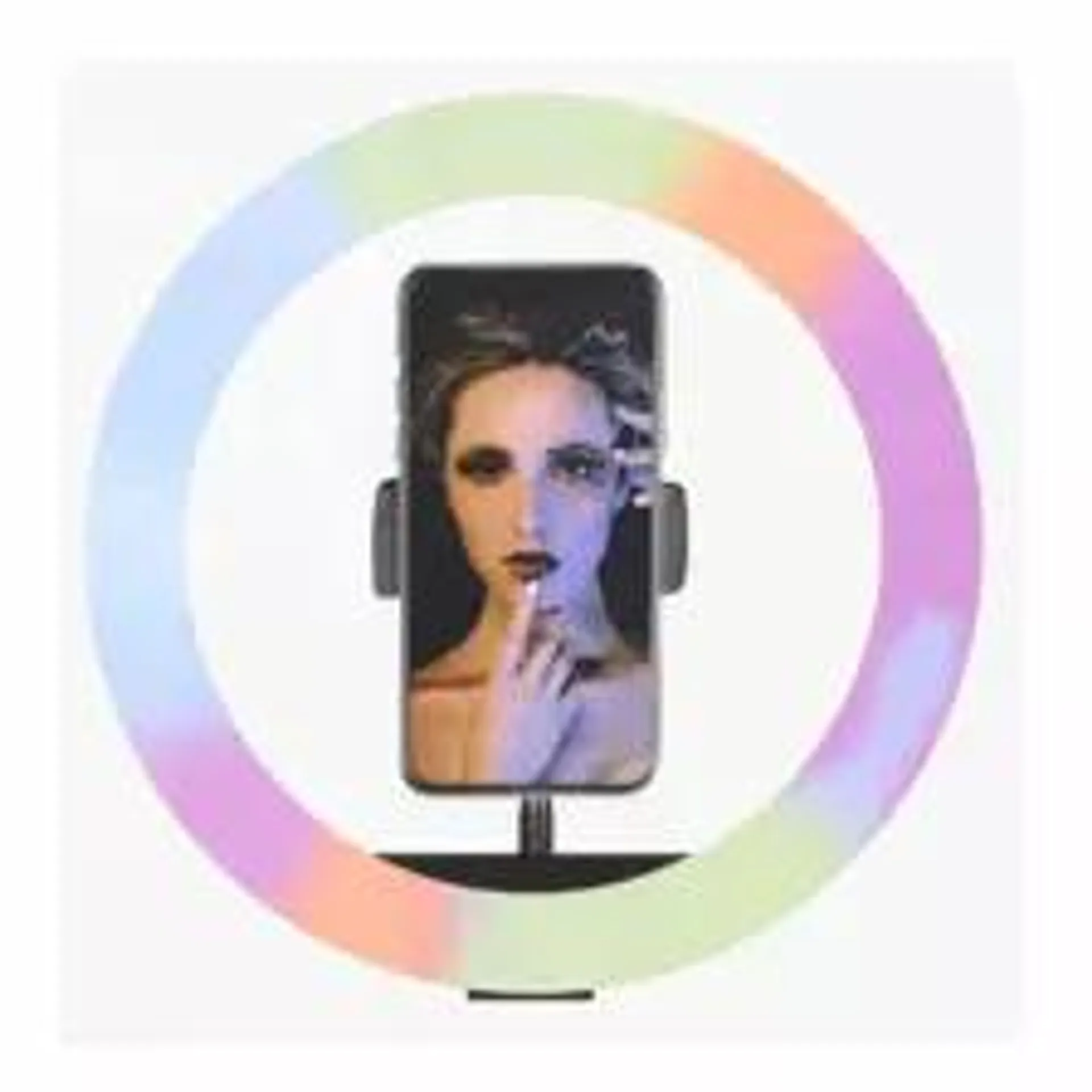 Wire-Controlled Mobile Phone RGB LED Live Fill Light, MJ33 Soft Ring Light with Mobile Holder, Tik Tok USB Ring Light 13inch