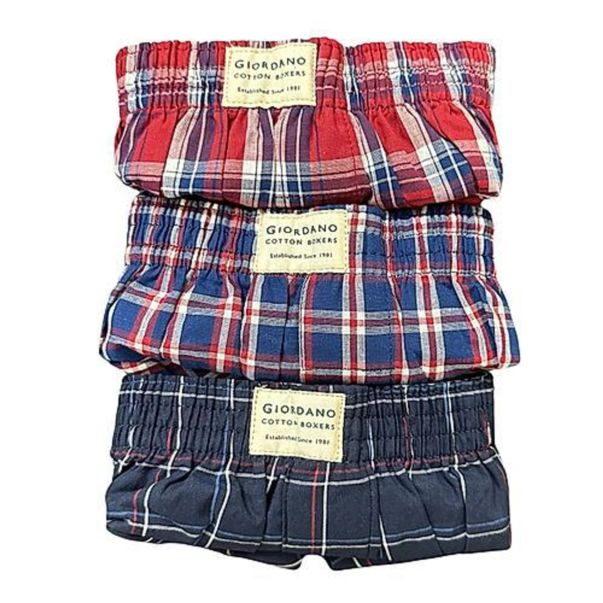 Men's Cotton Contrast Color Boxers (3pcs/pack)